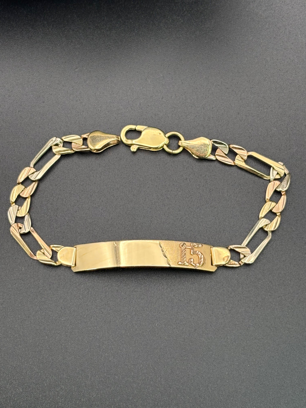 14k Solid Gold Bracelet Cuban Link 15 birthday