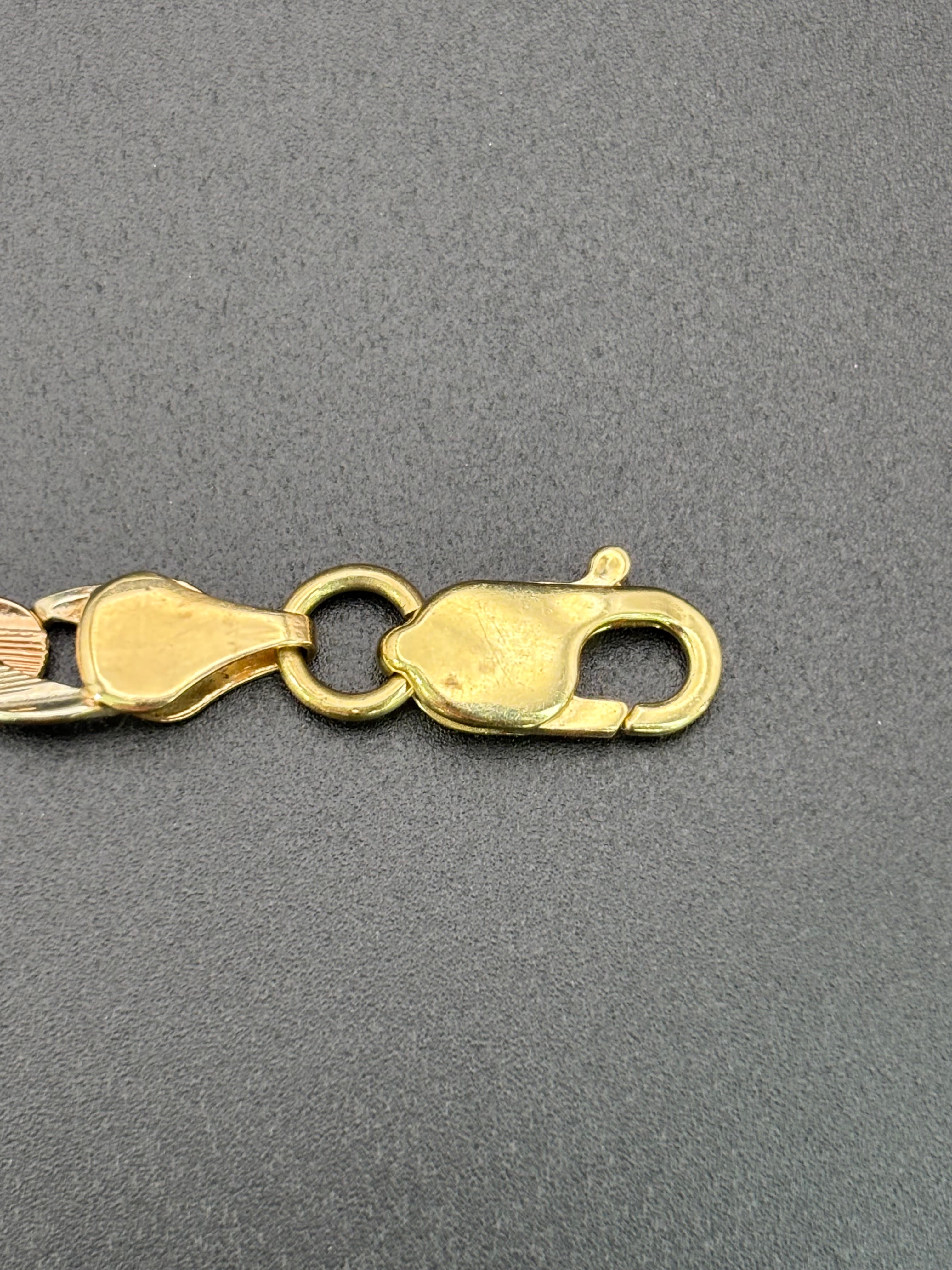 14k Solid Gold Bracelet Cuban Link 15 birthday