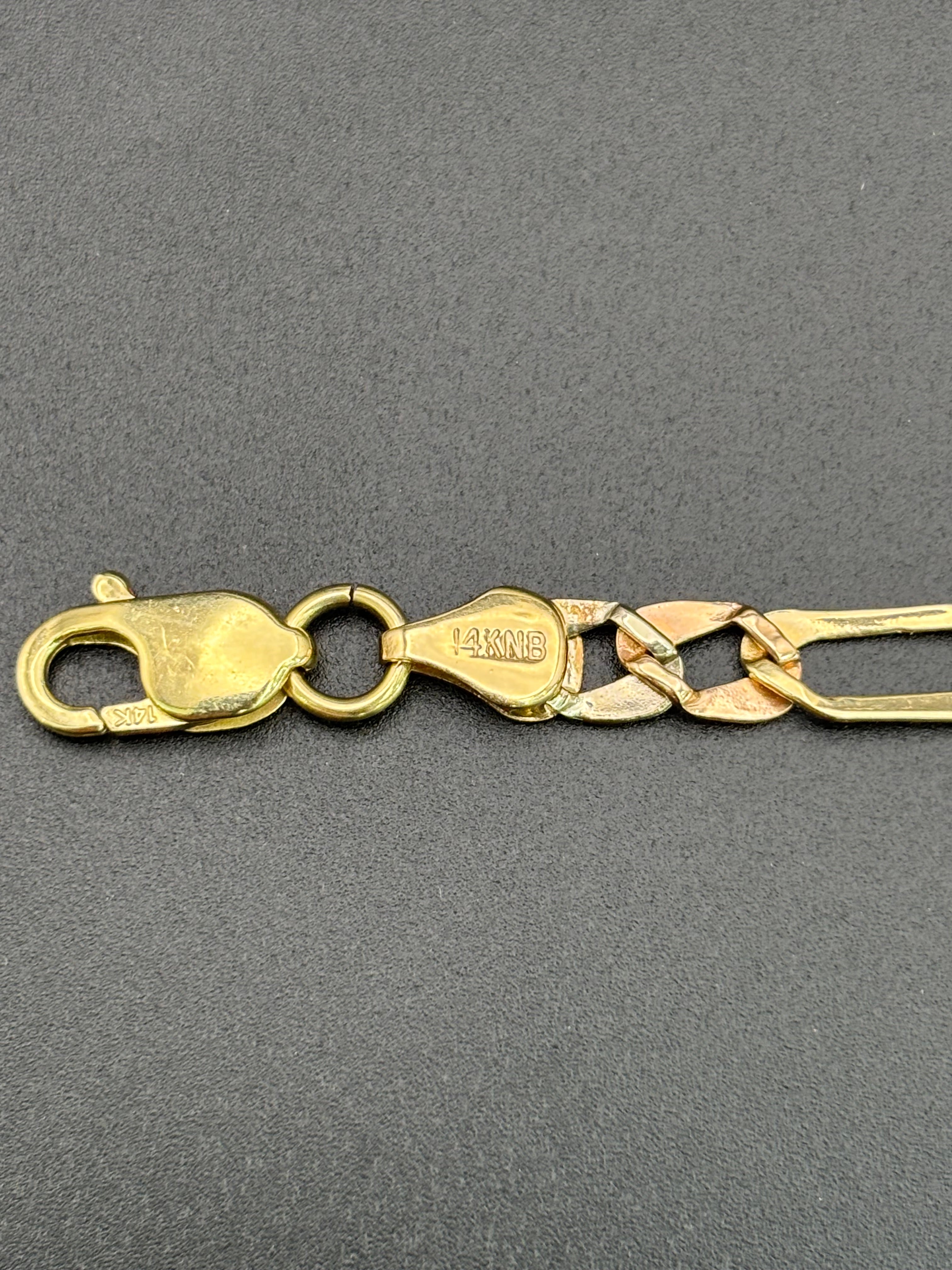 14k Solid Gold Bracelet Cuban Link 15 birthday