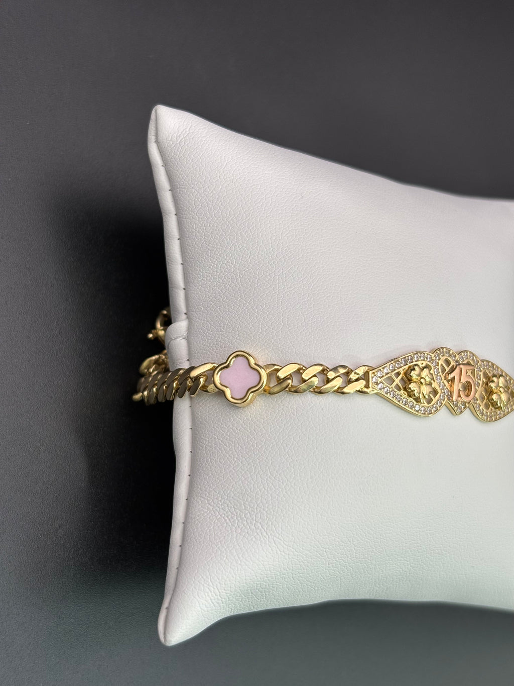 14k Gold Cuban Link Quinceanera Bracelet