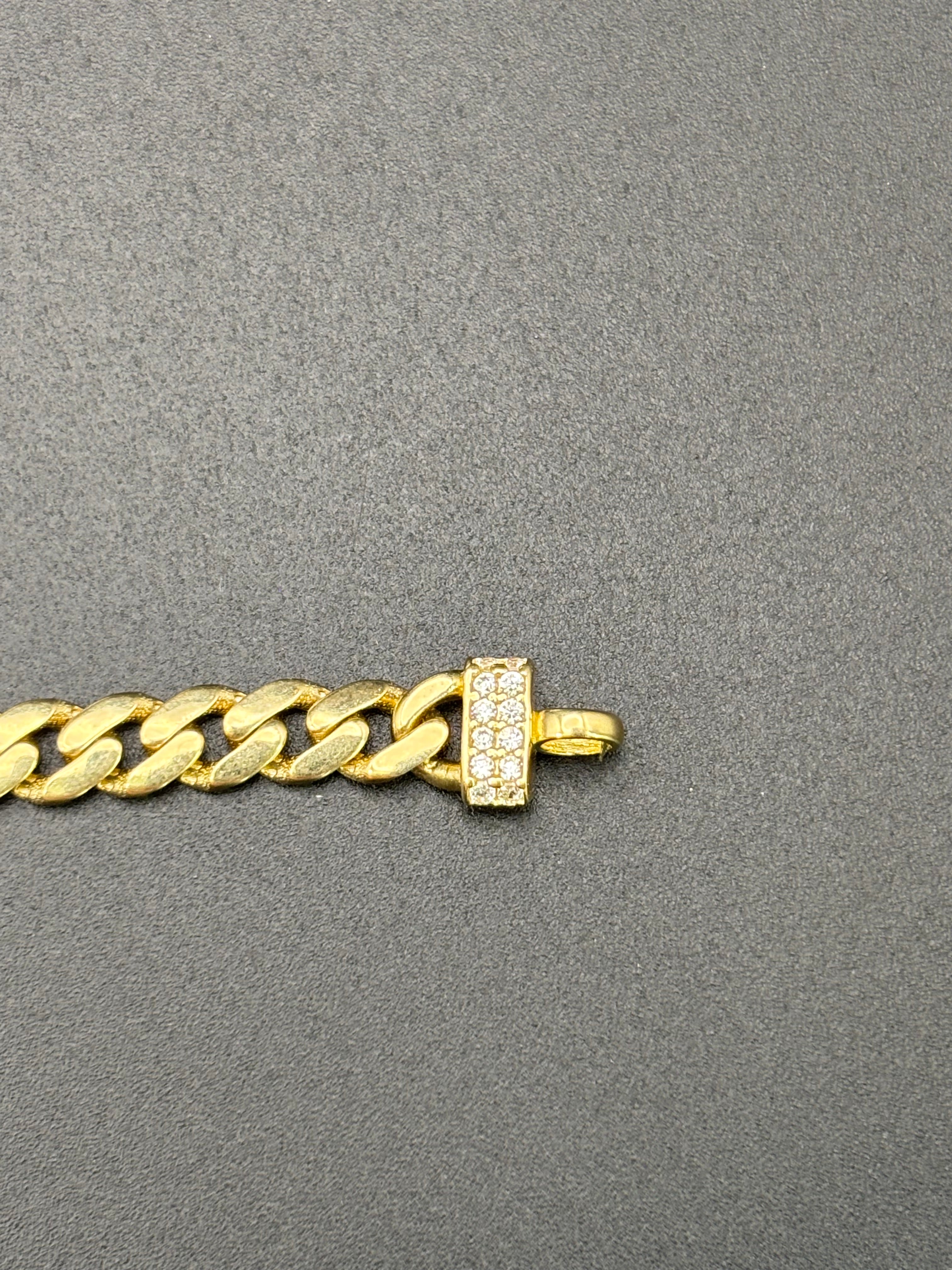 14k Gold Cuban Link Quinceanera Bracelet