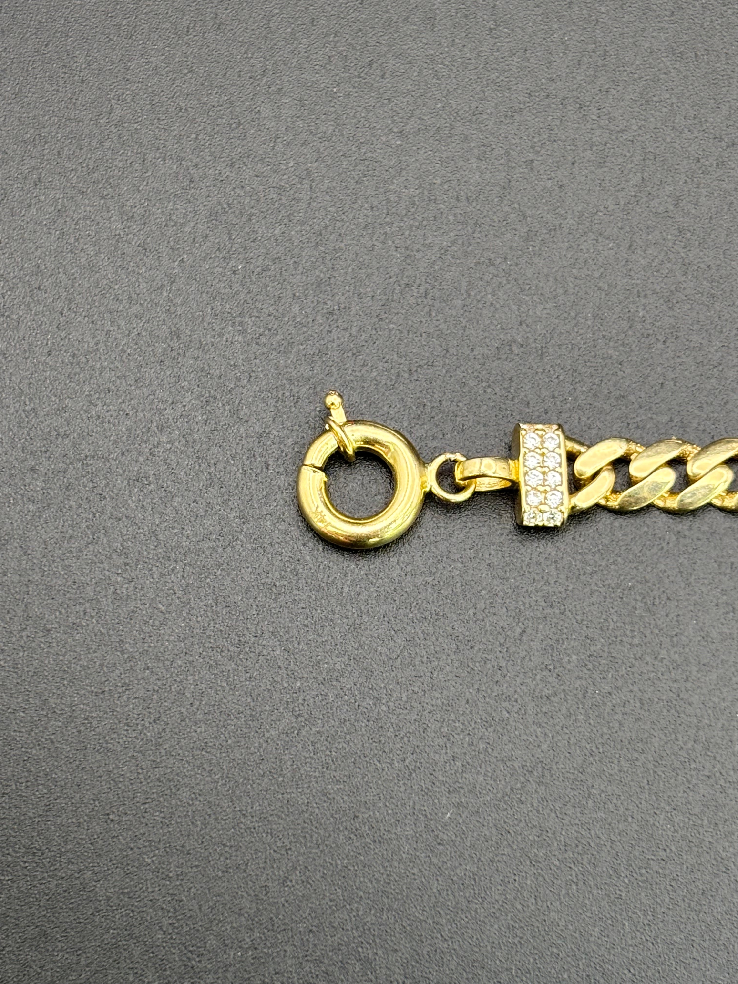 14k Gold Cuban Link Quinceanera Bracelet