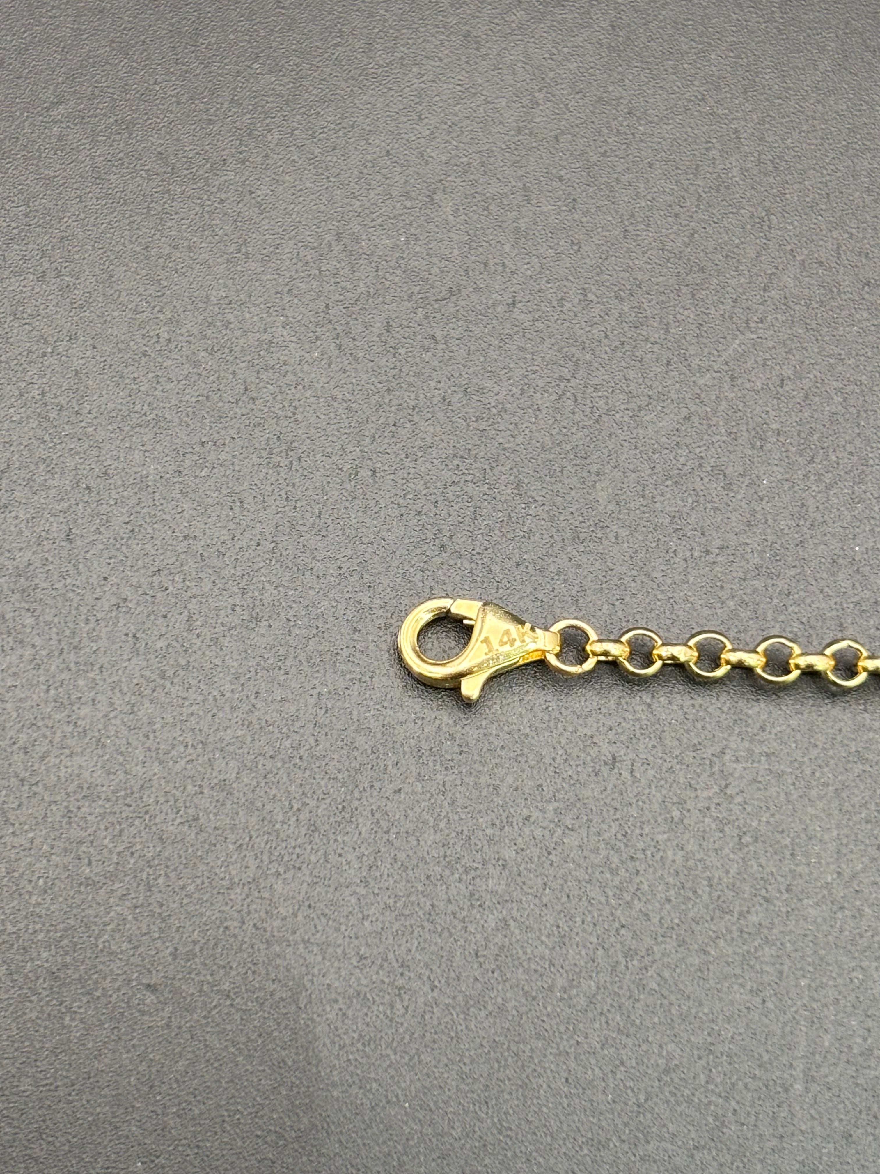 14k Solid Gold Bracelet Link 3 Cross