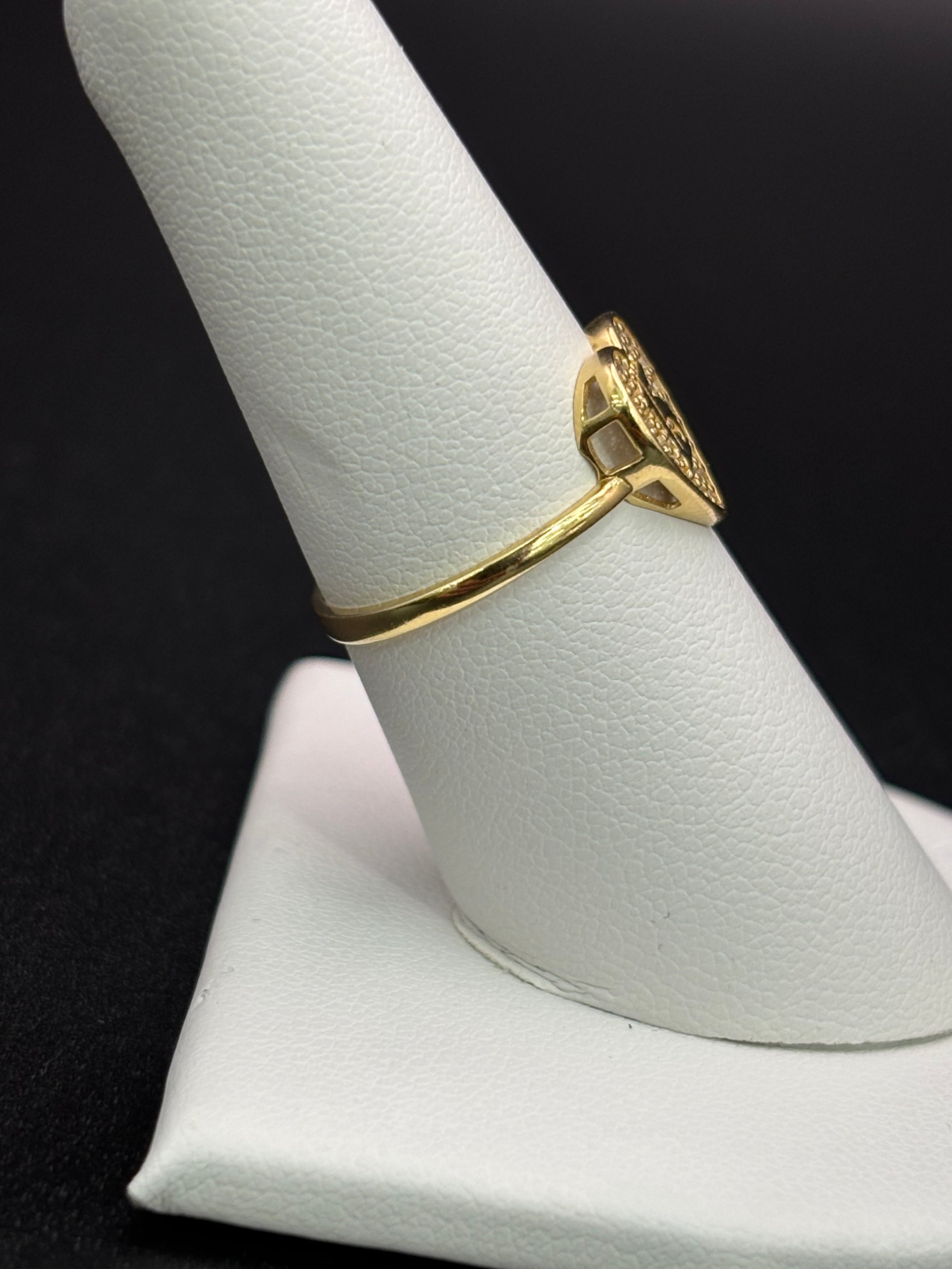 14k Solid Gold Ring 15 Birthday Heart