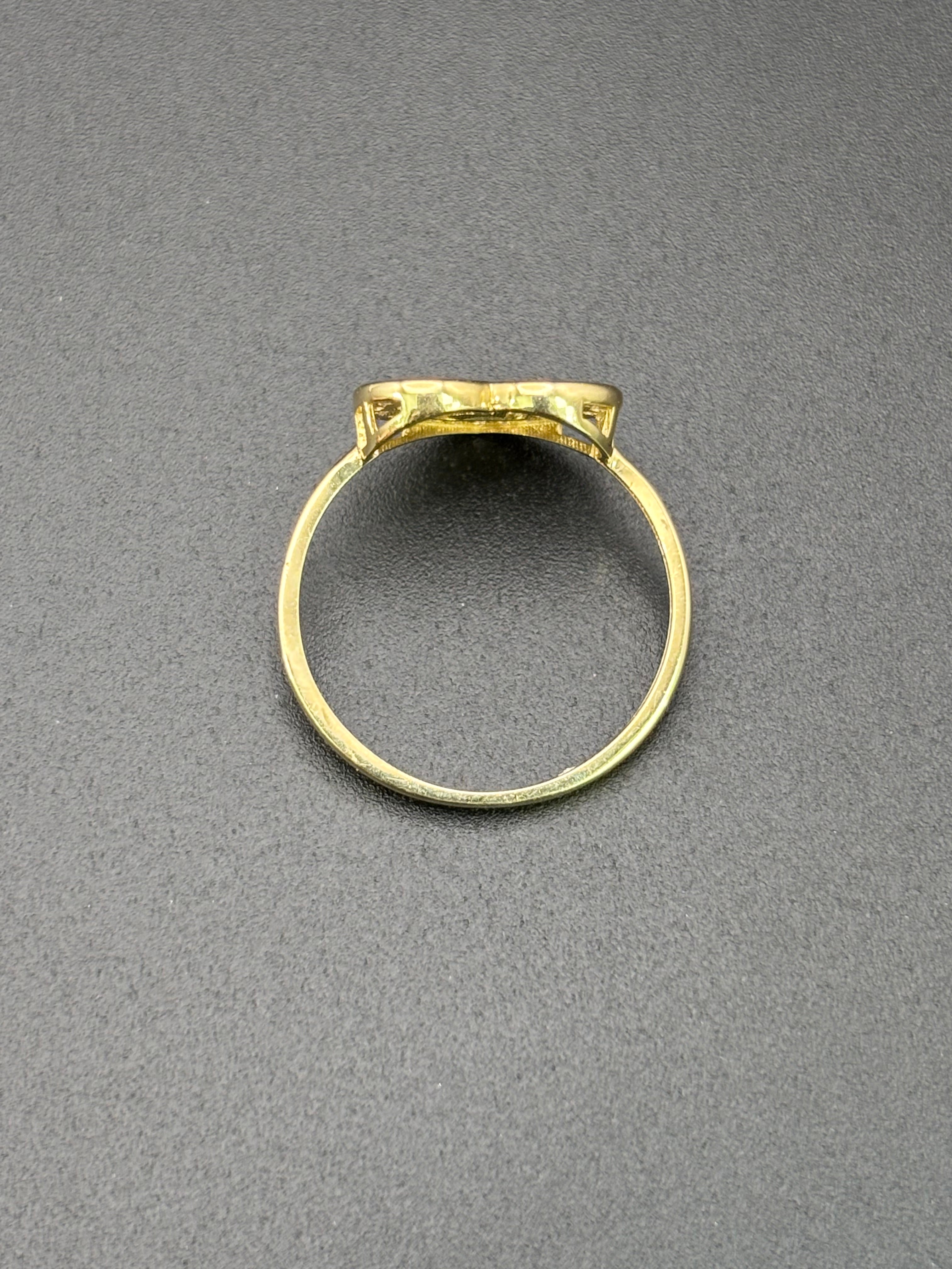 14k Solid Gold Ring 15 Birthday Heart