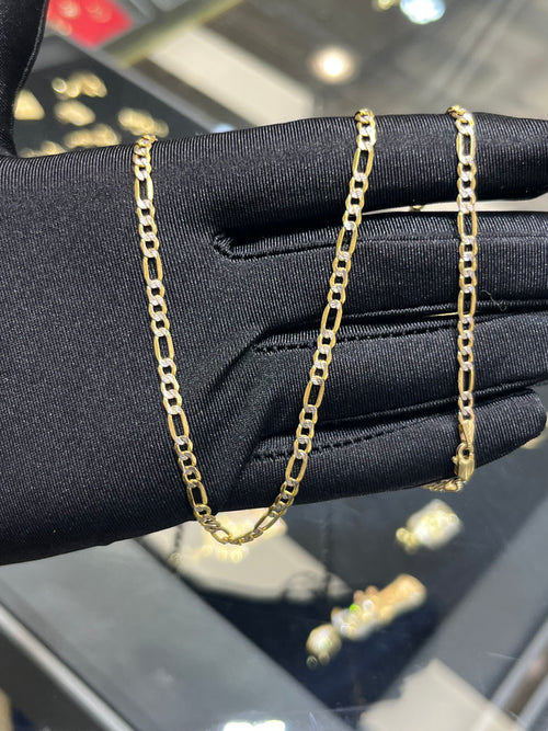 14k Gold Diamond Cut Figaro Chain #5