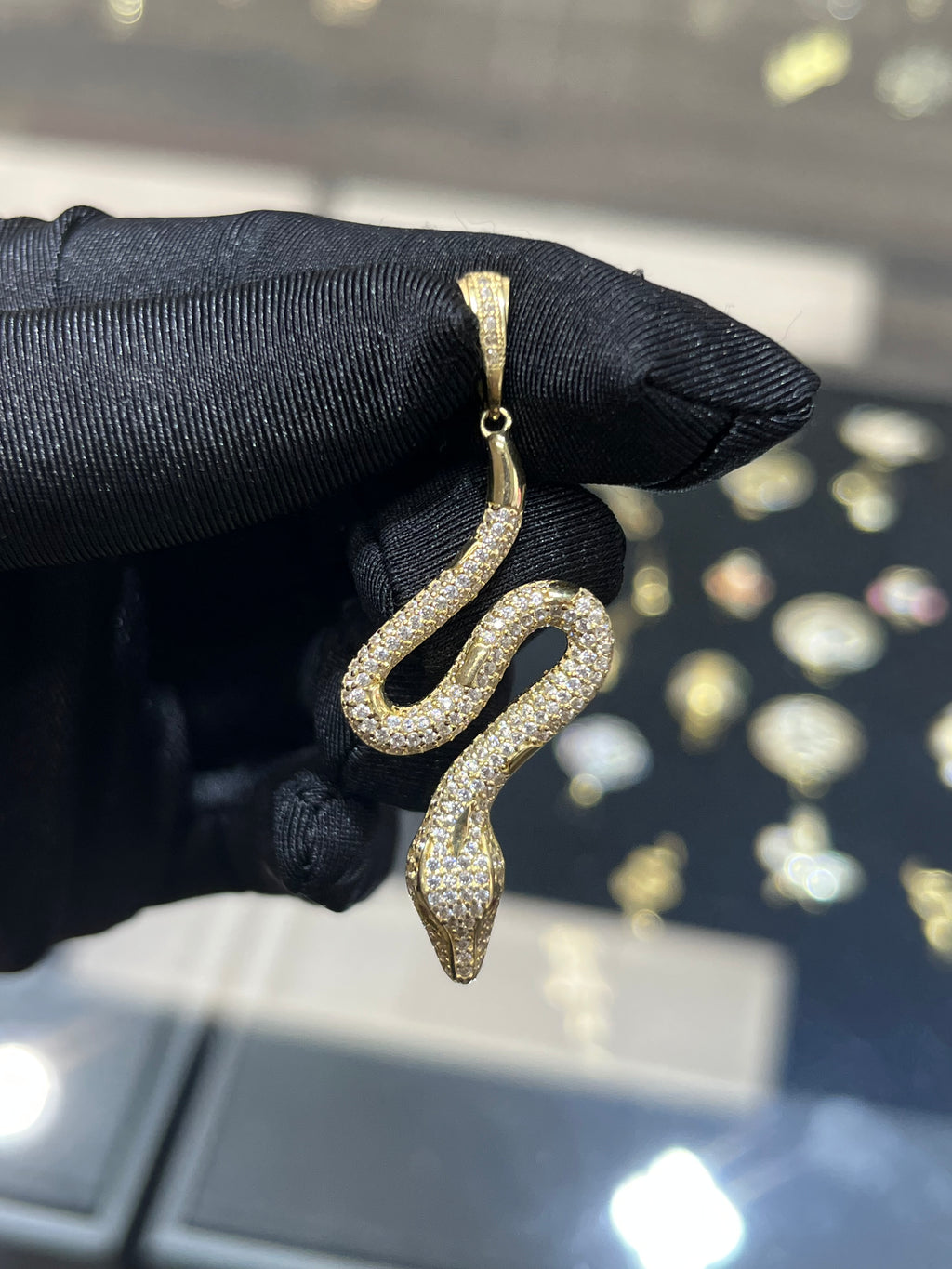 14K Gold Snake Pendant