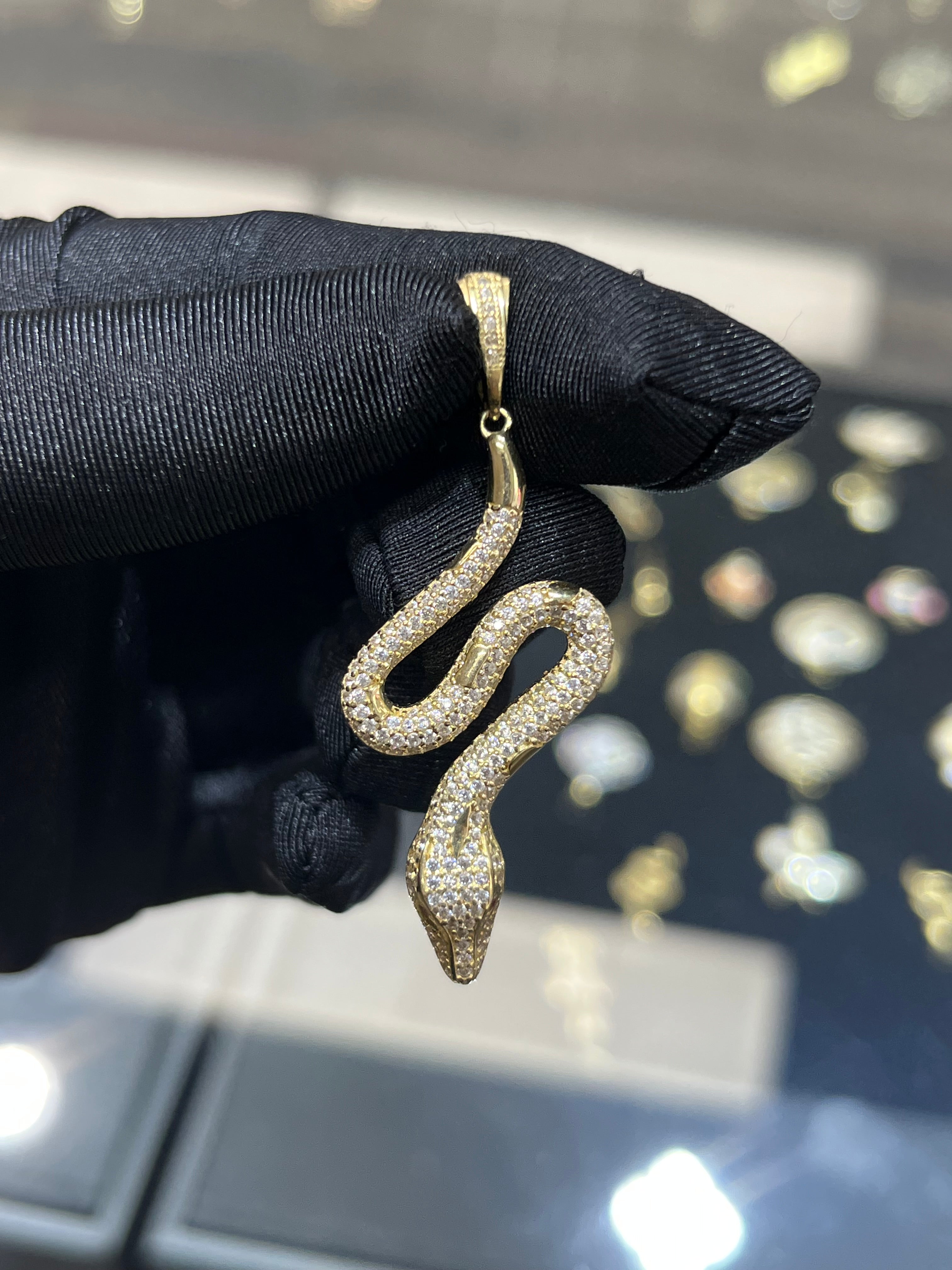14K Gold Snake Pendant