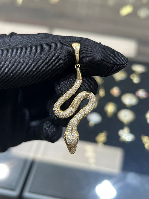 14K Gold Snake Pendant
