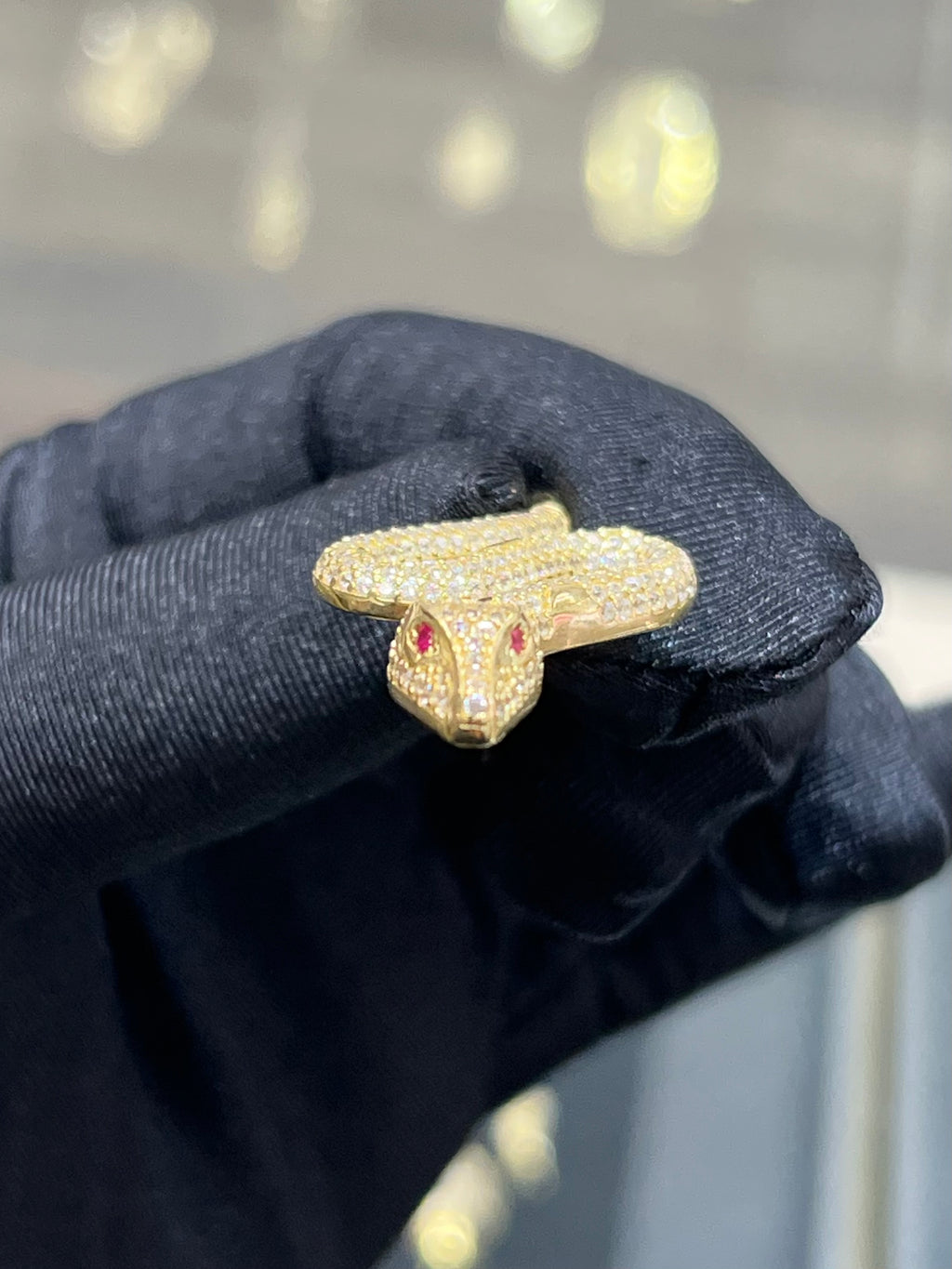 14K Gold Snake Pendant