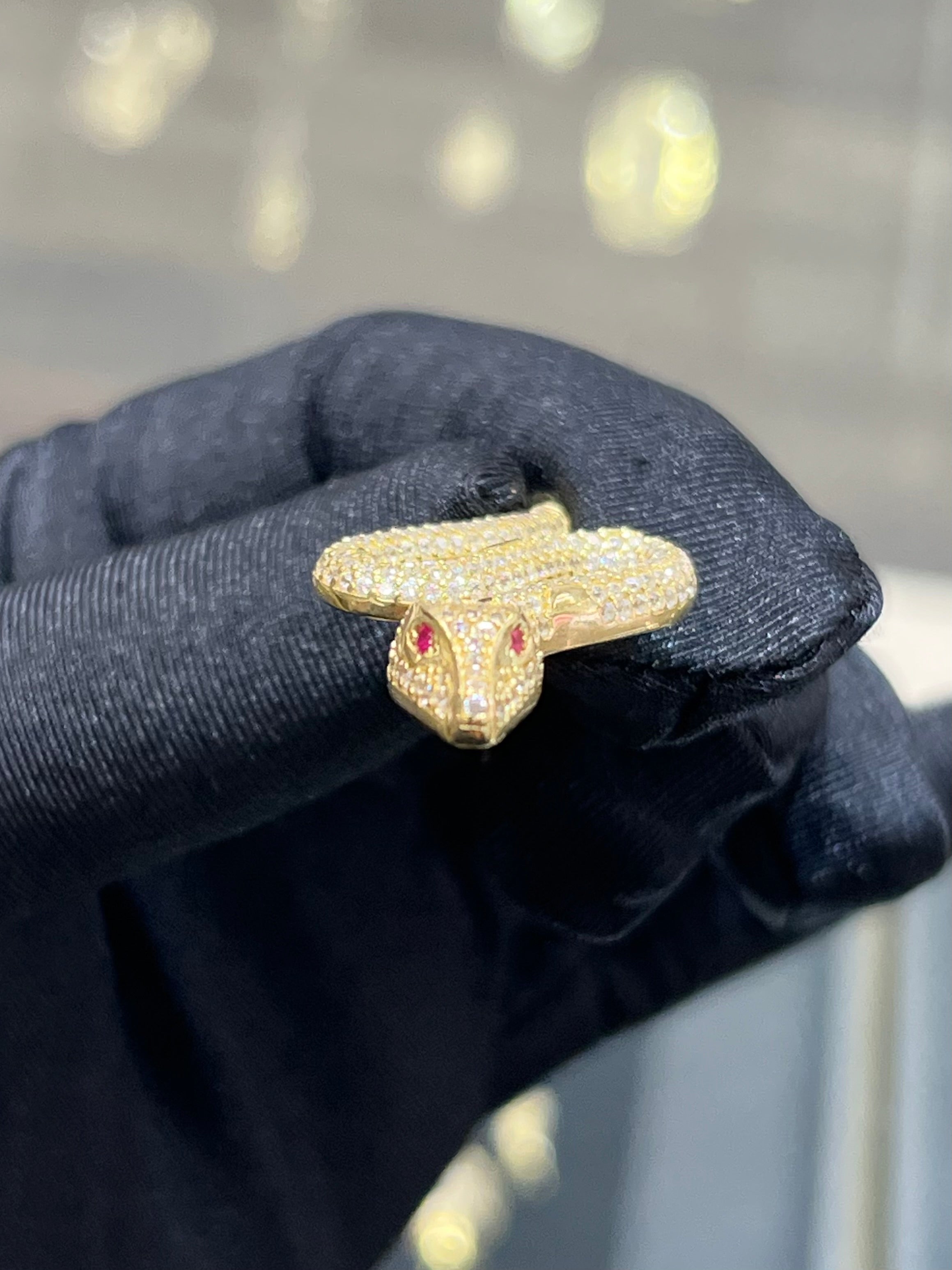14K Gold Snake Pendant