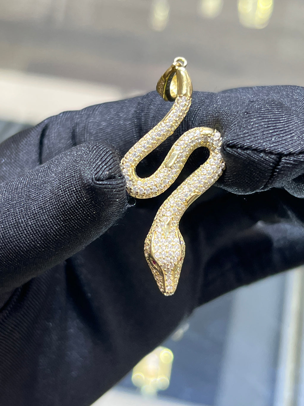 14K Gold Snake Pendant