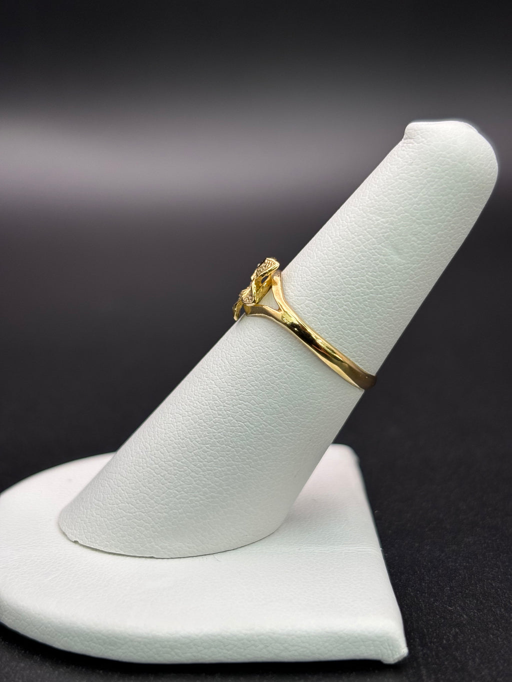 10k Solid Gold Ring Hibiscus Flower
