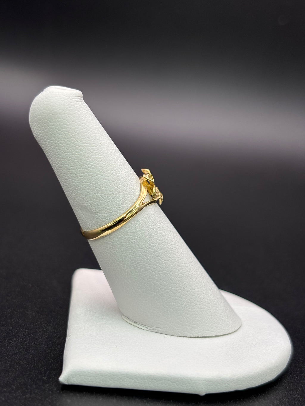 10k Solid Gold Ring Hibiscus Flower