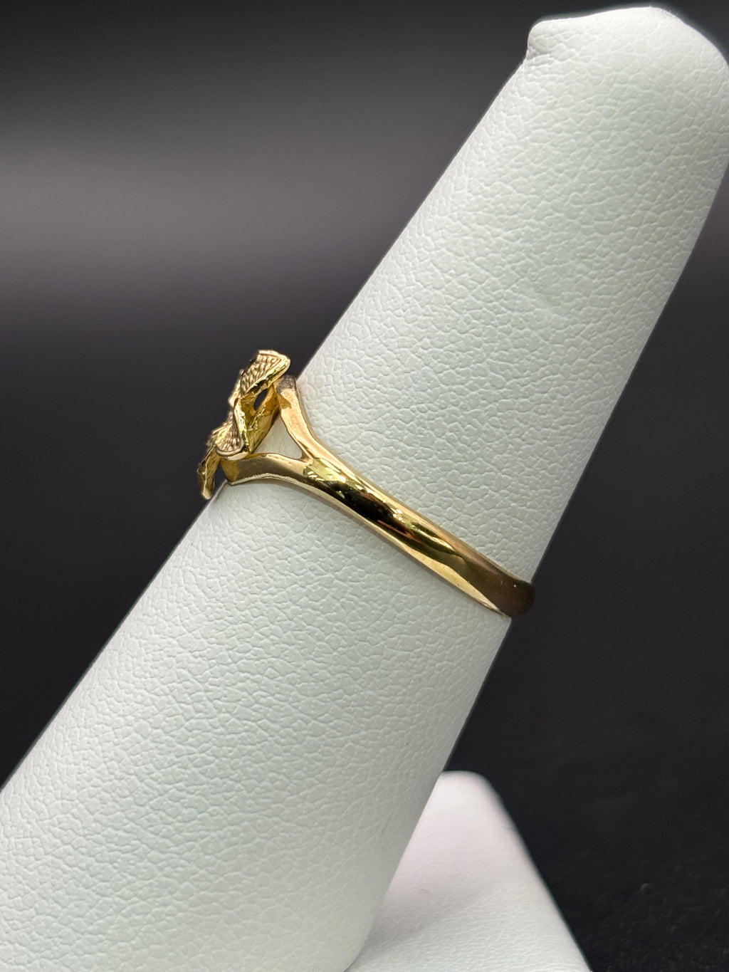 10k Solid Gold Ring Hibiscus Flower