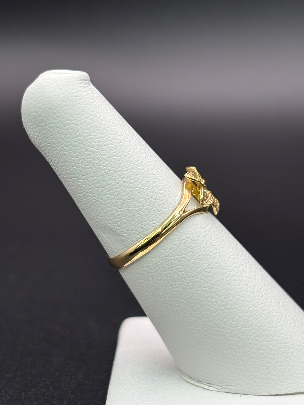 10k Solid Gold Ring Hibiscus Flower