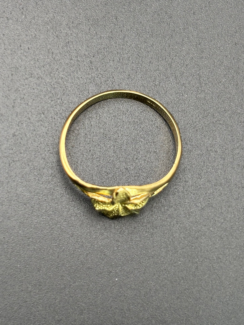 10k Solid Gold Ring Hibiscus Flower