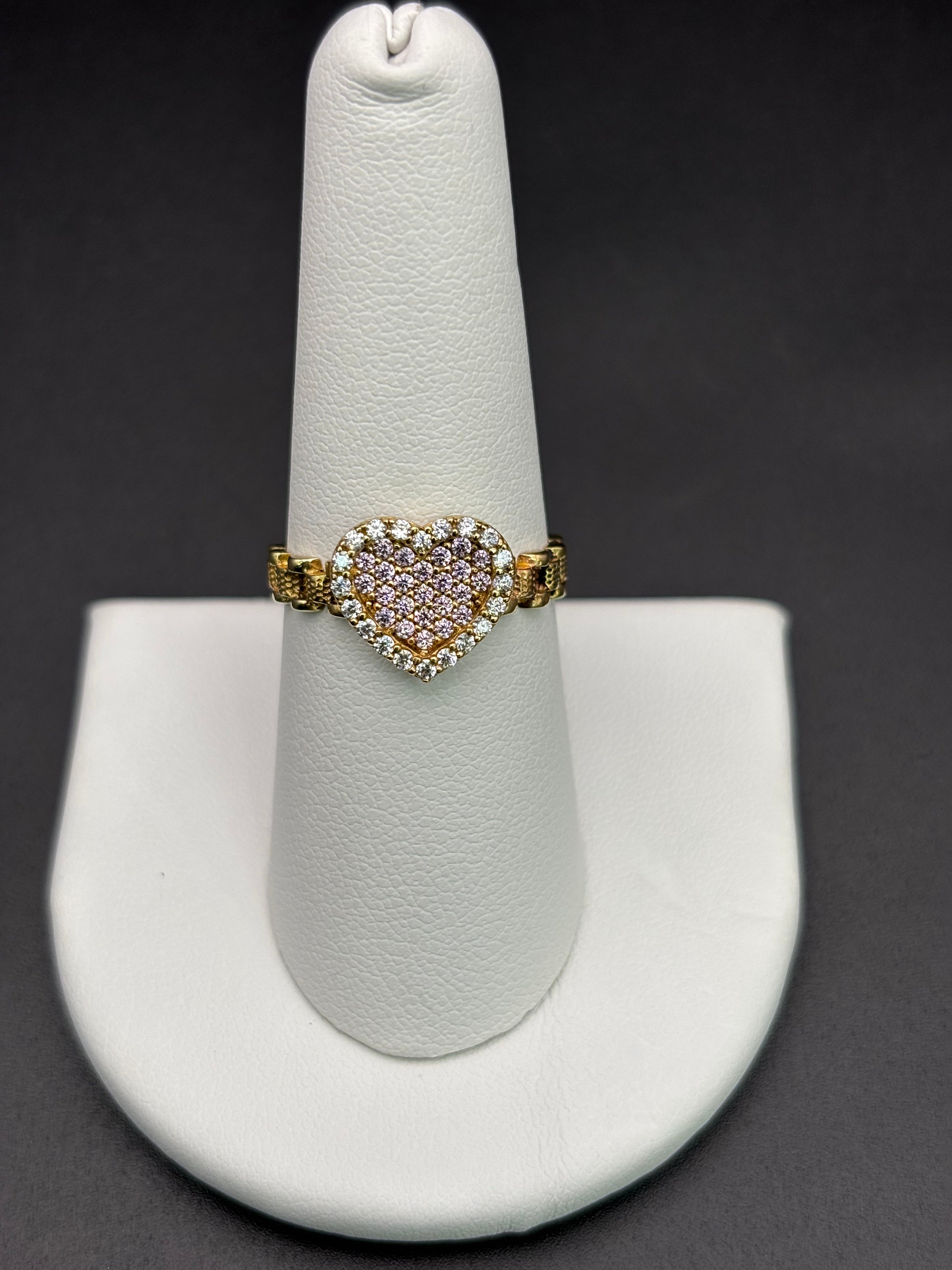 10k Solid Gold Ring Heart