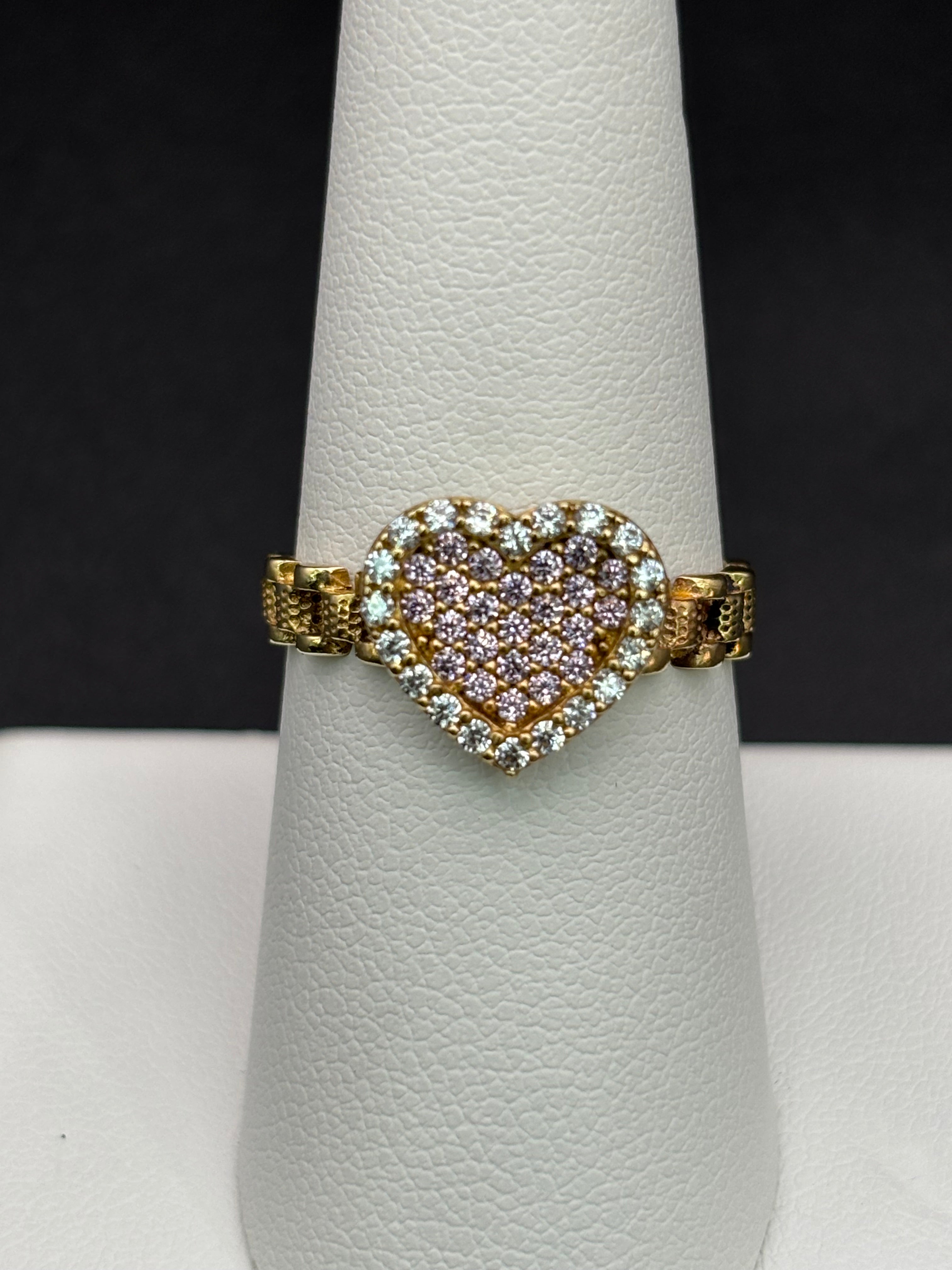 10k Solid Gold Ring Heart