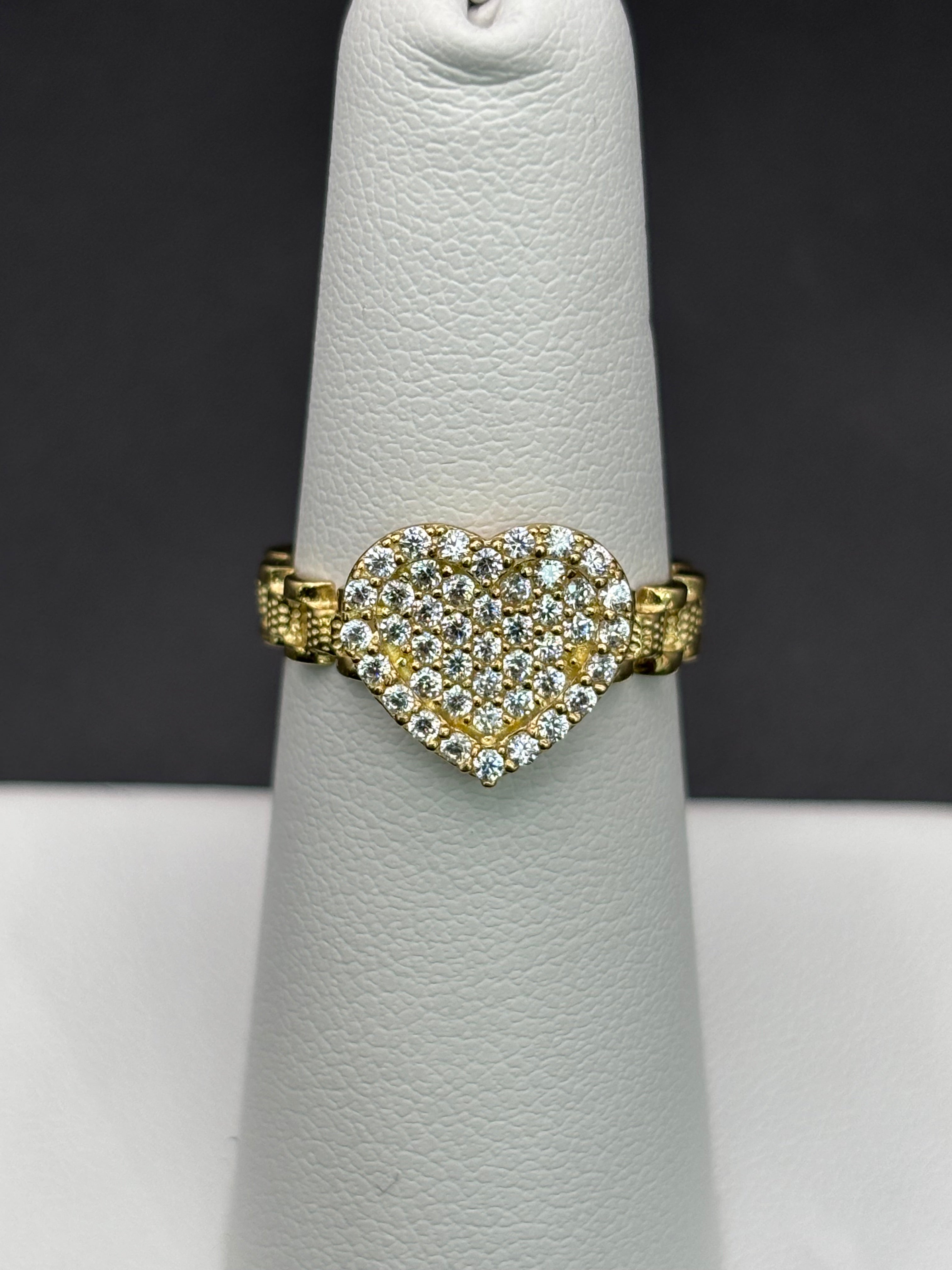 10k Solid Gold Ring Heart