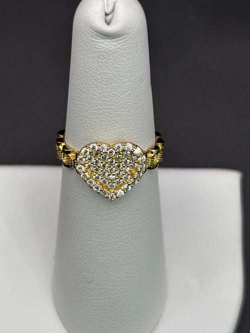 10k Solid Gold Ring Heart