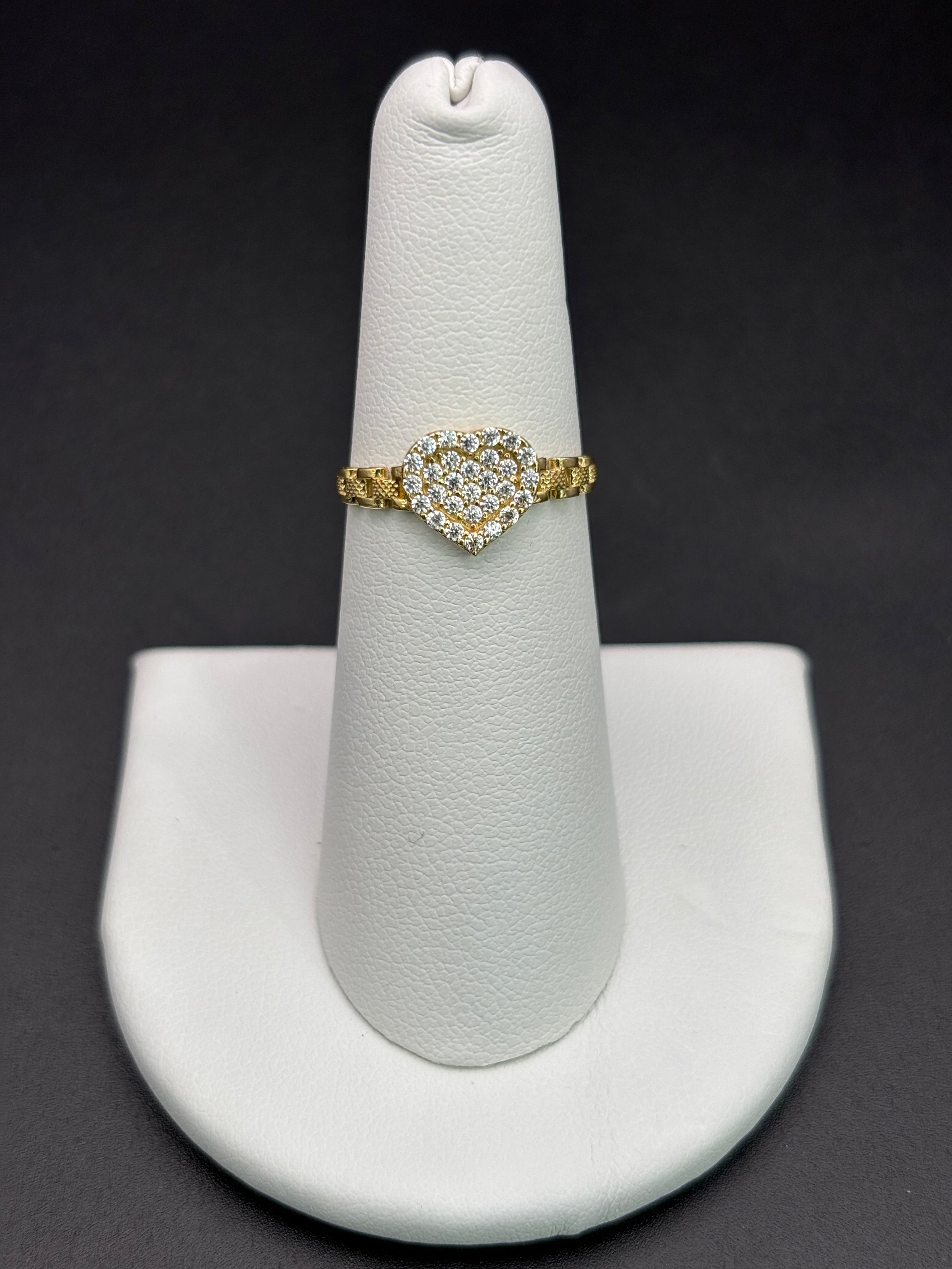 10k Solid Gold Ring Heart