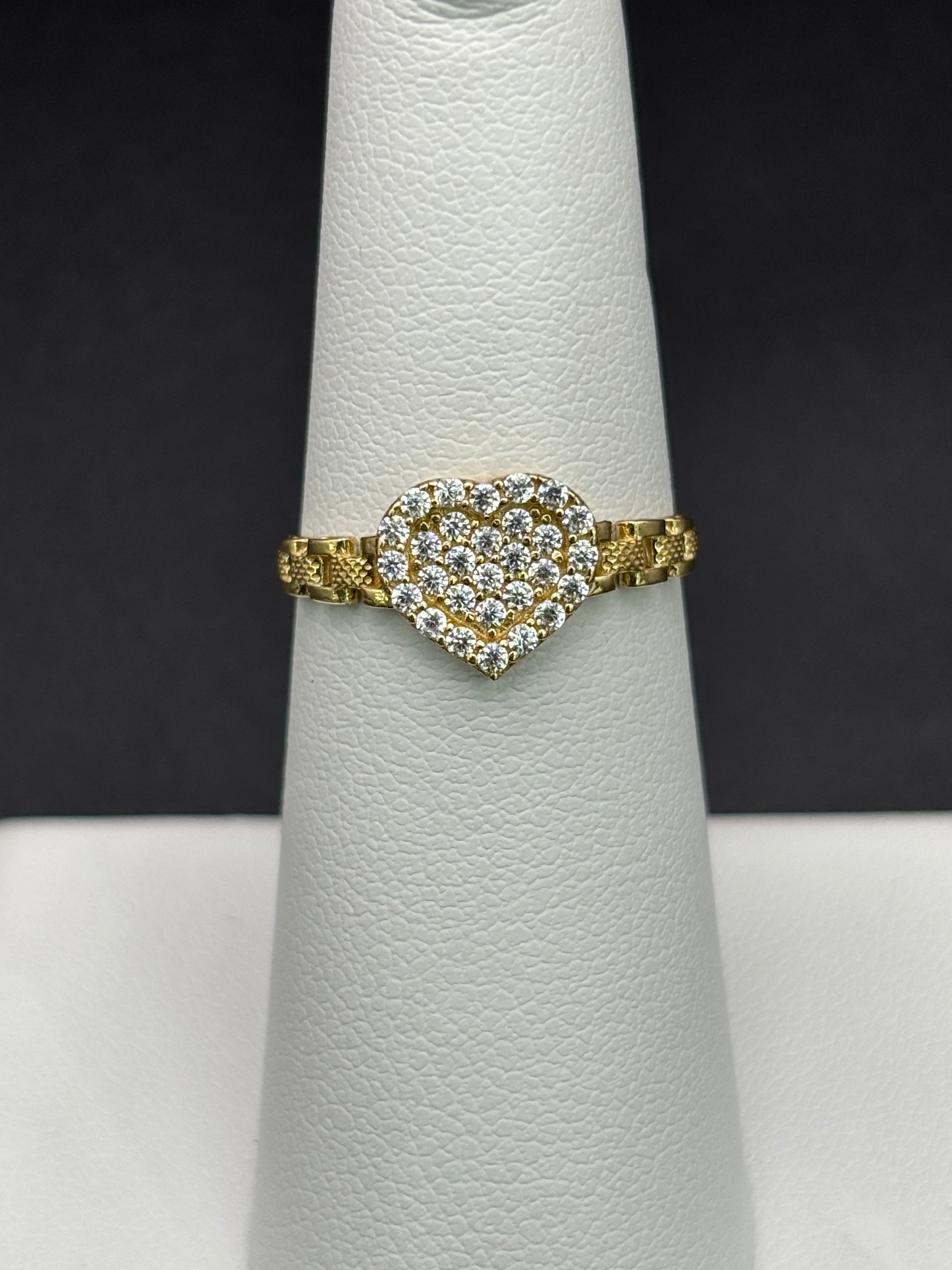 10k Solid Gold Ring Heart