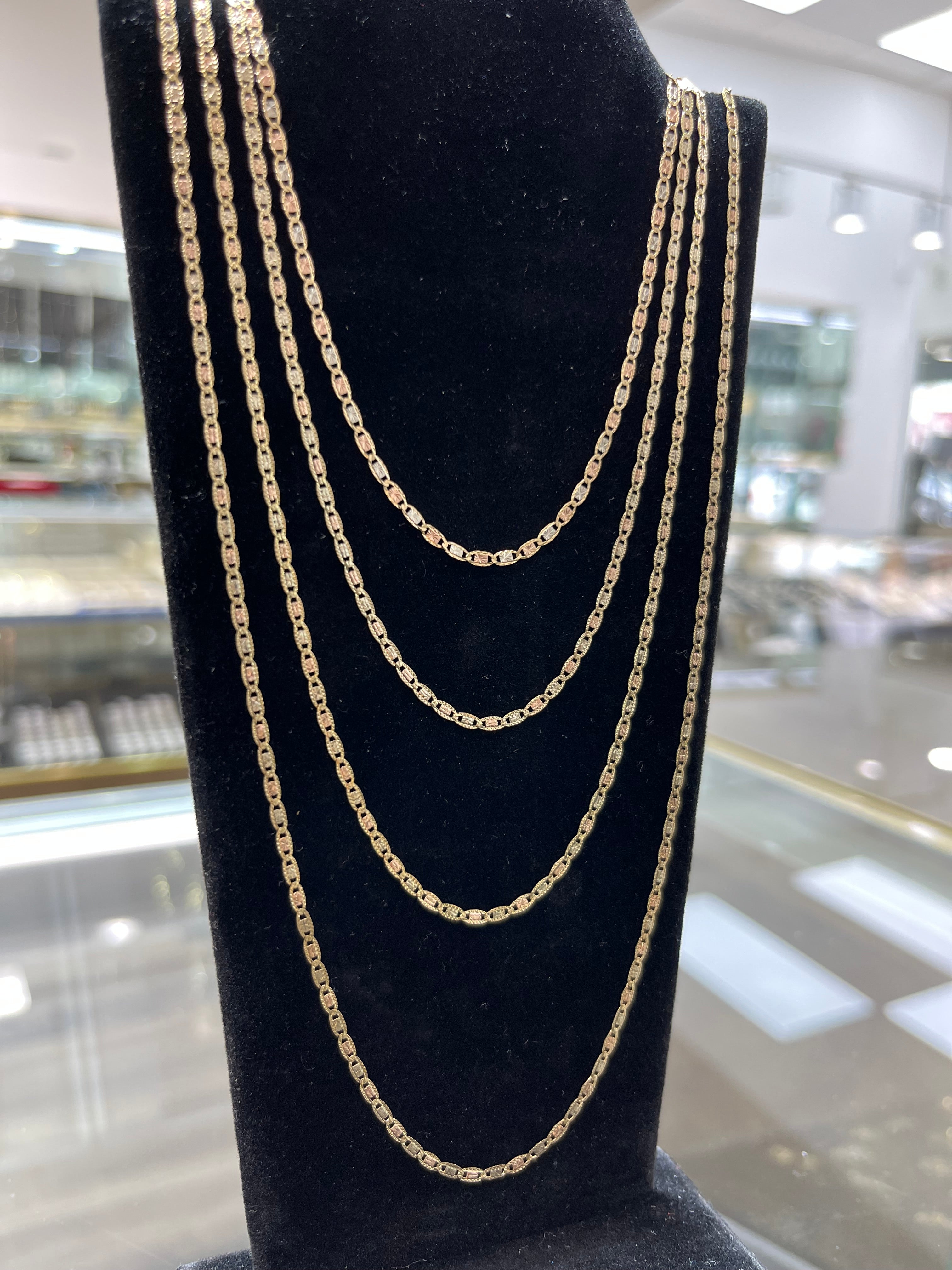 14k Gold 2 MM Valentino Chain #22