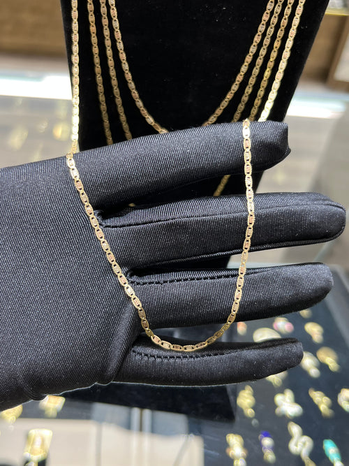 14k Gold 2 MM Valentino Chain #22