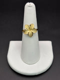 10k Solid Gold Ring Hibiscus Flower