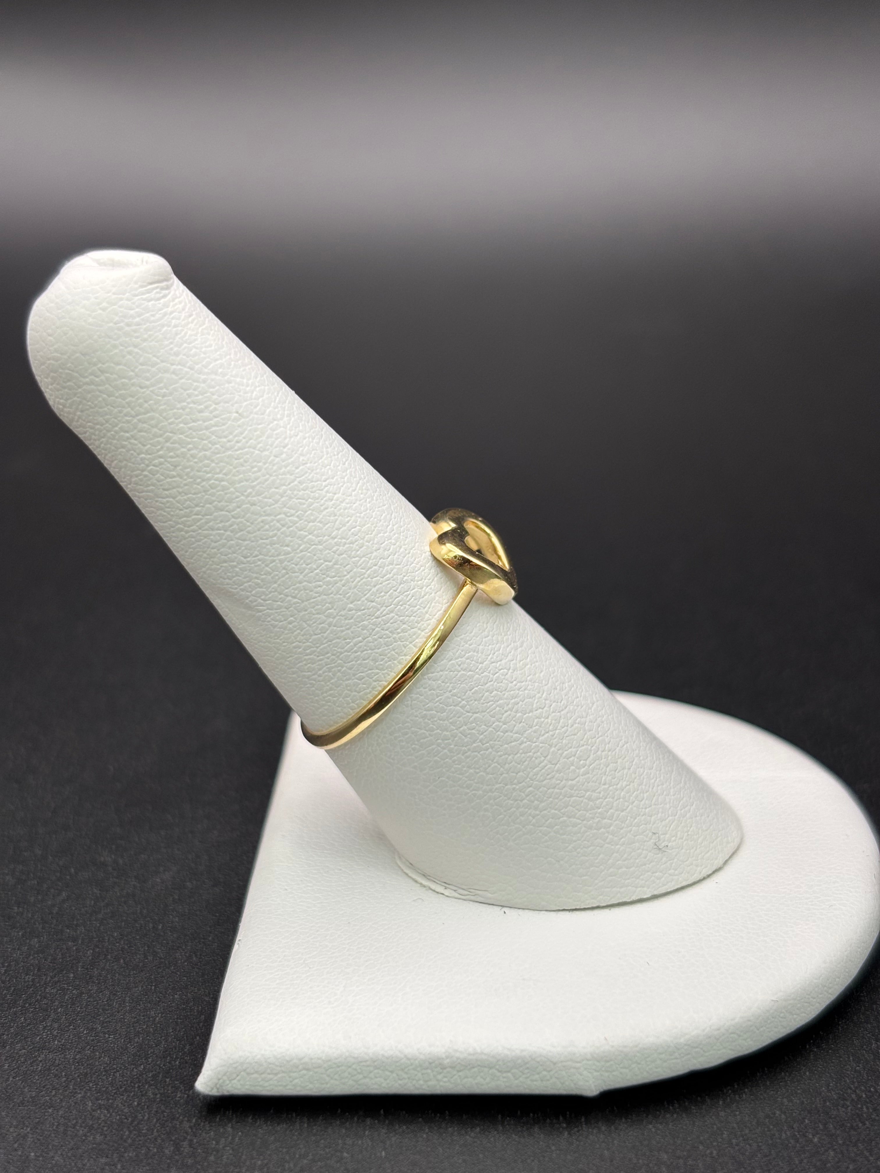 14k Solid Gold Ring Hollow Heart