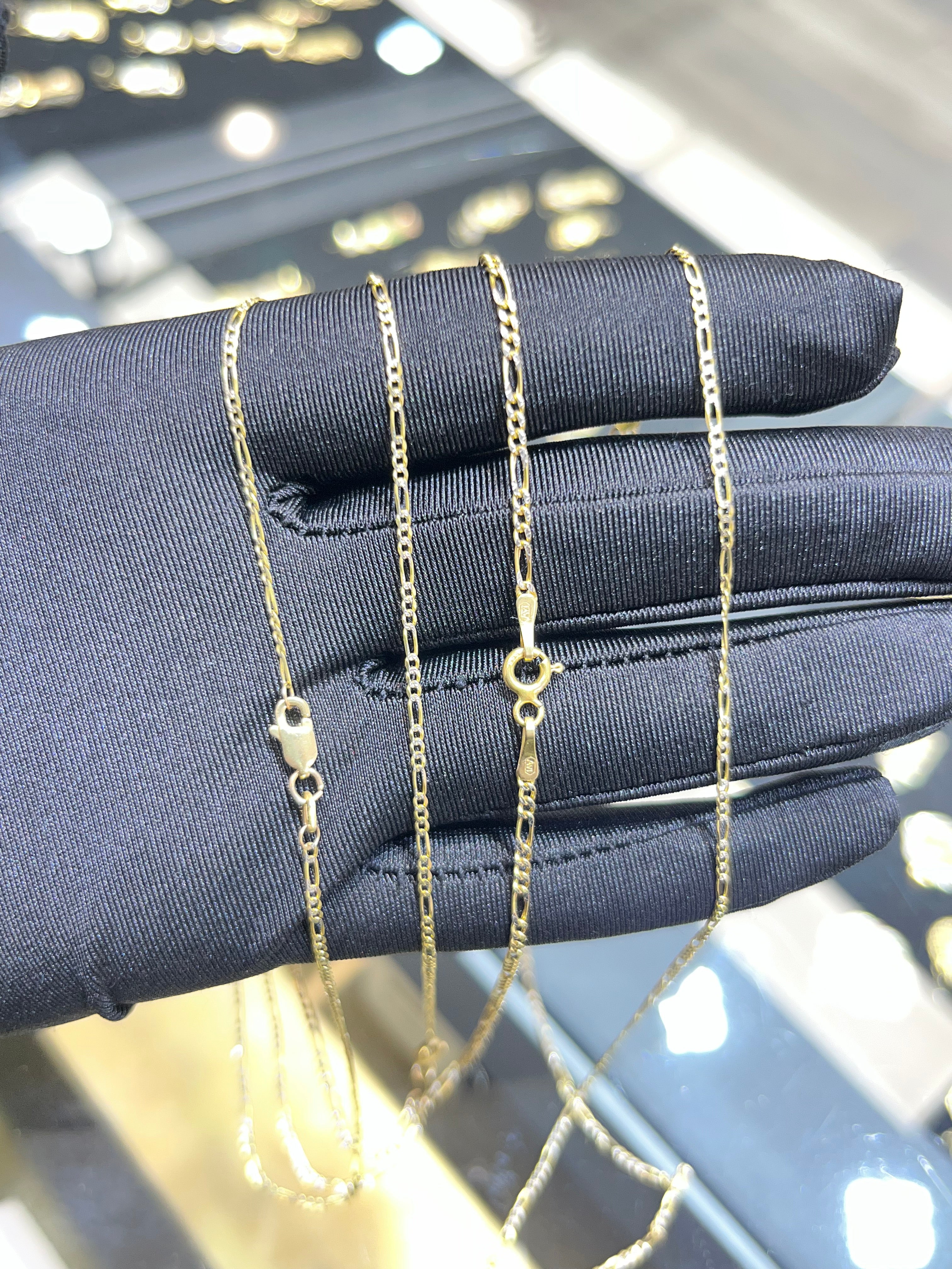 14K Gold Diamond Cut Fiargo Chain #18