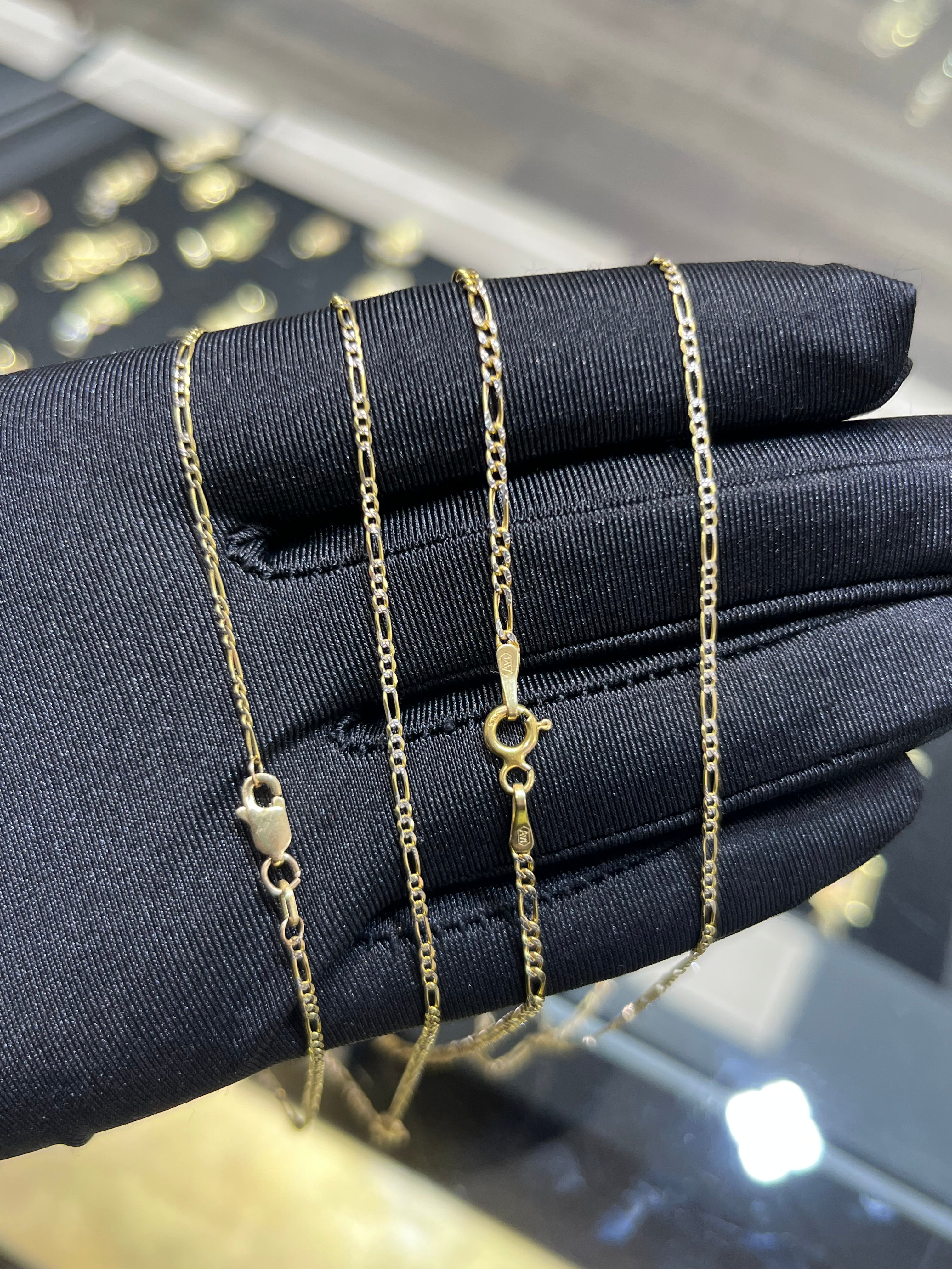 14K Gold Diamond Cut Fiargo Chain #18