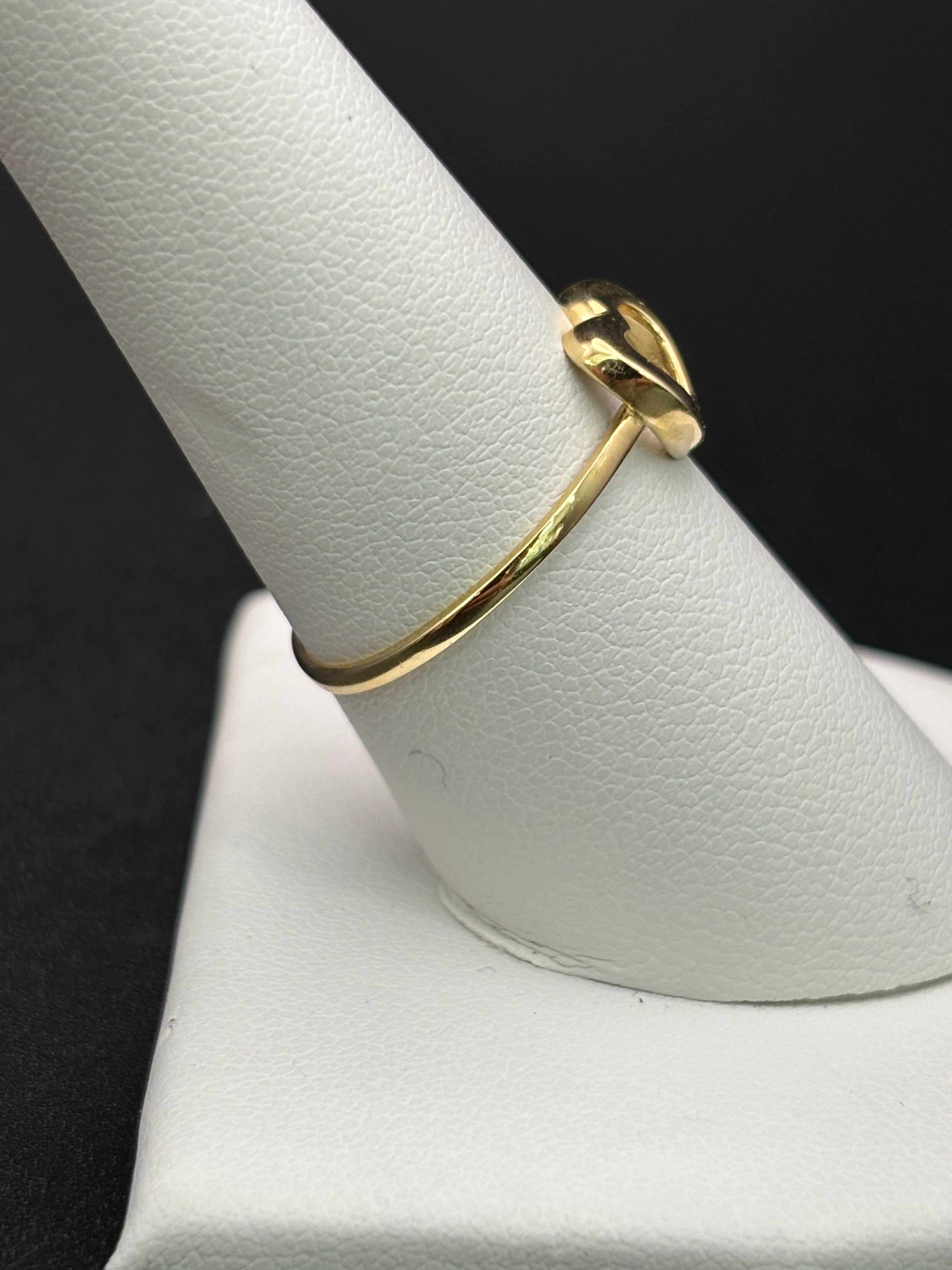 14k Solid Gold Ring Hollow Heart
