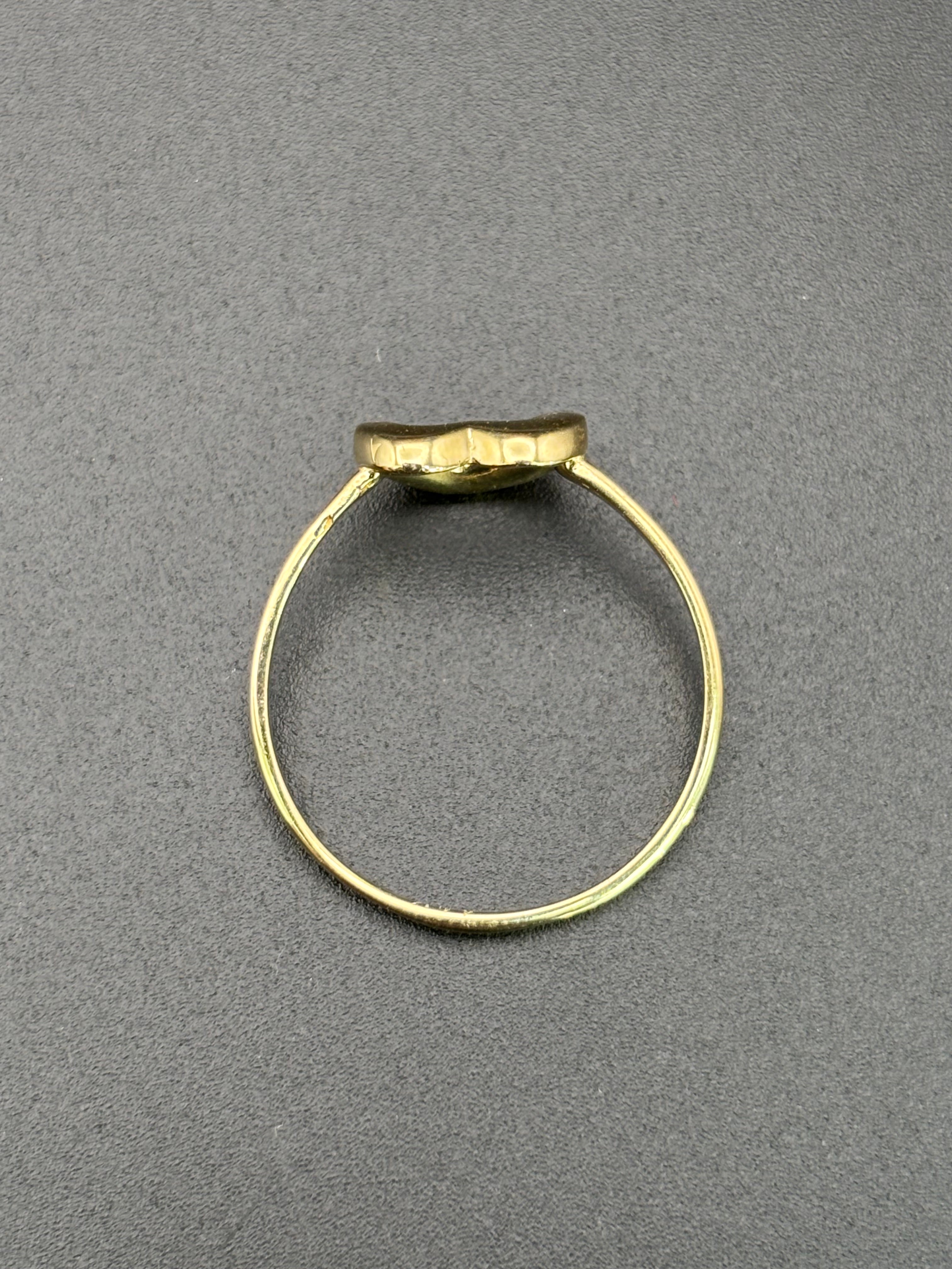 14k Solid Gold Ring Hollow Heart