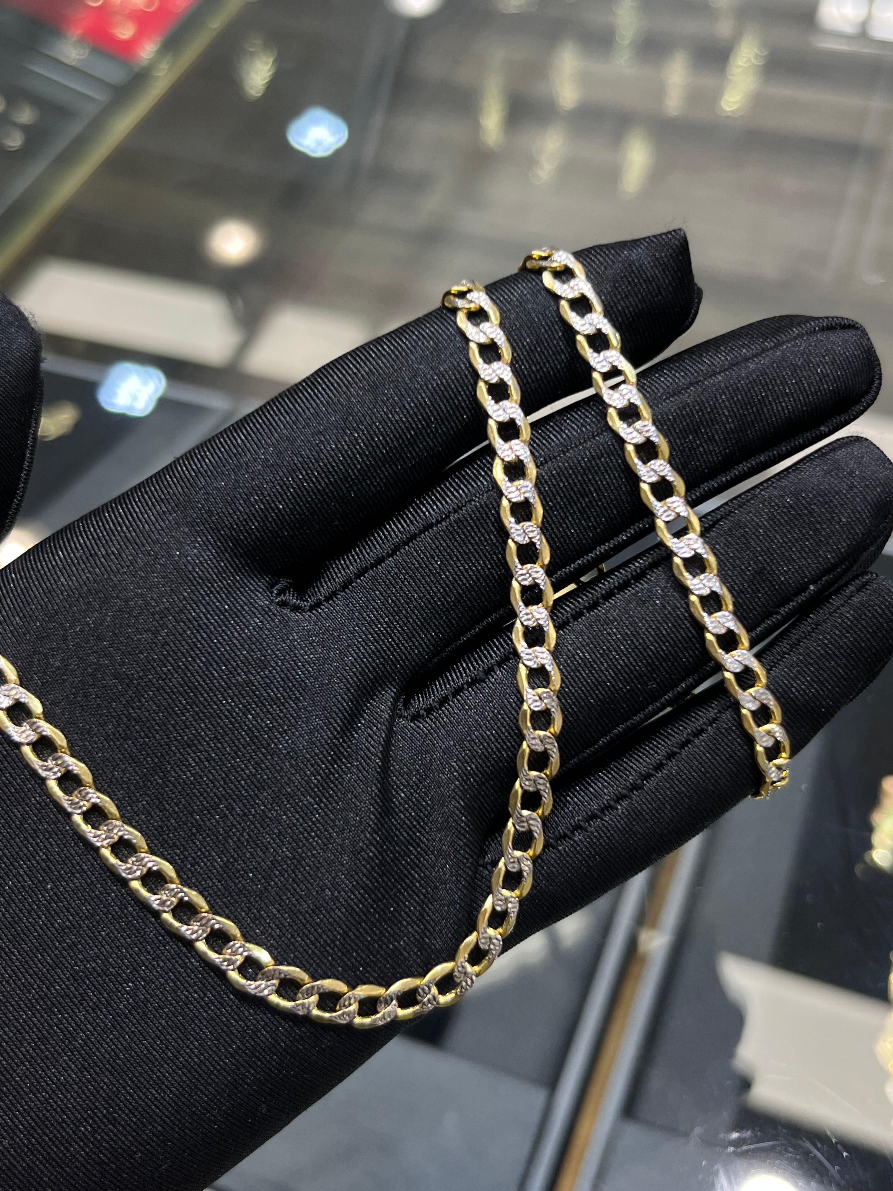 14K Gold 5 MM Diamond Cut Curb Link Chain #8