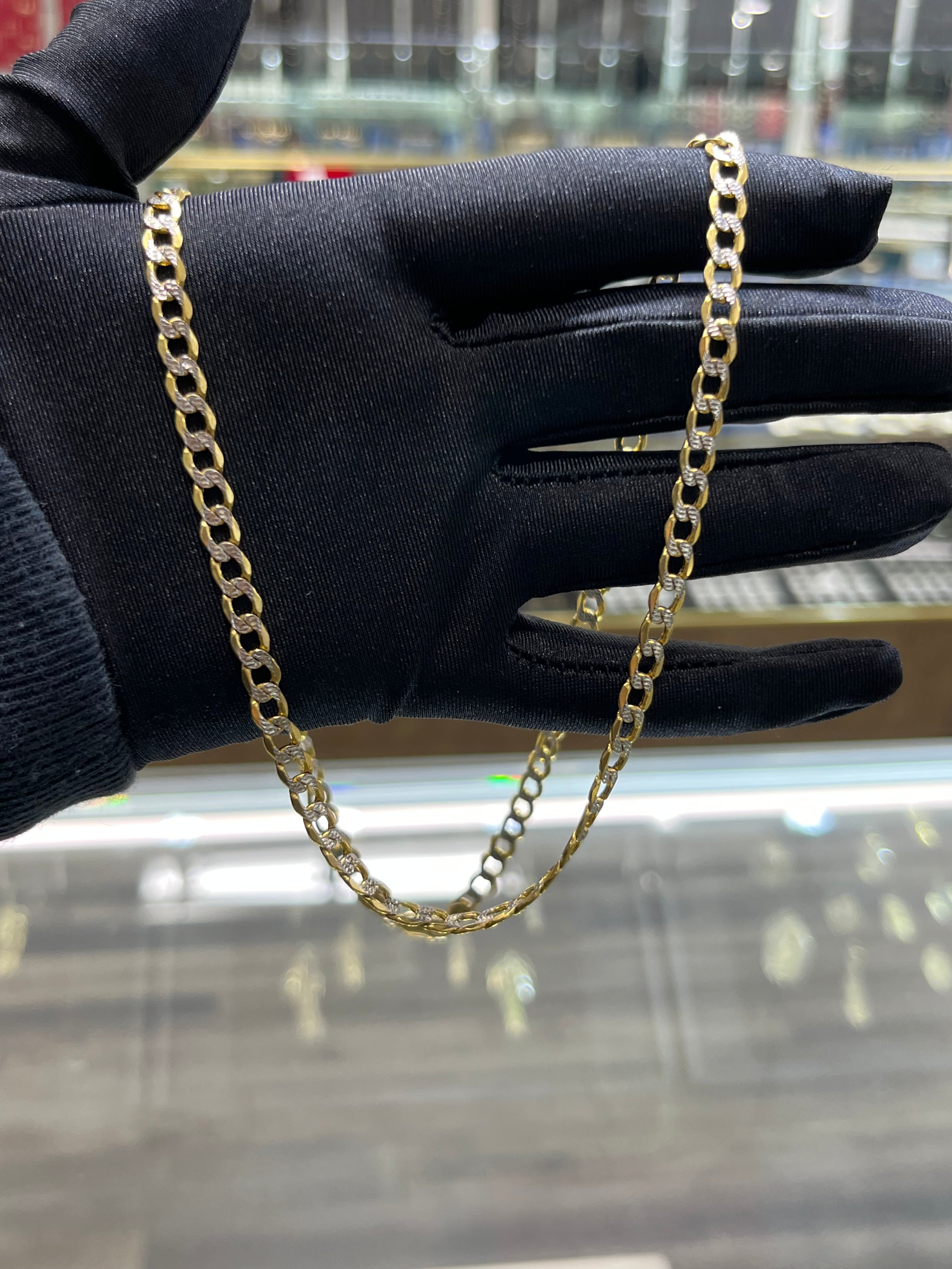 14K Gold 5 MM Diamond Cut Curb Link Chain #8