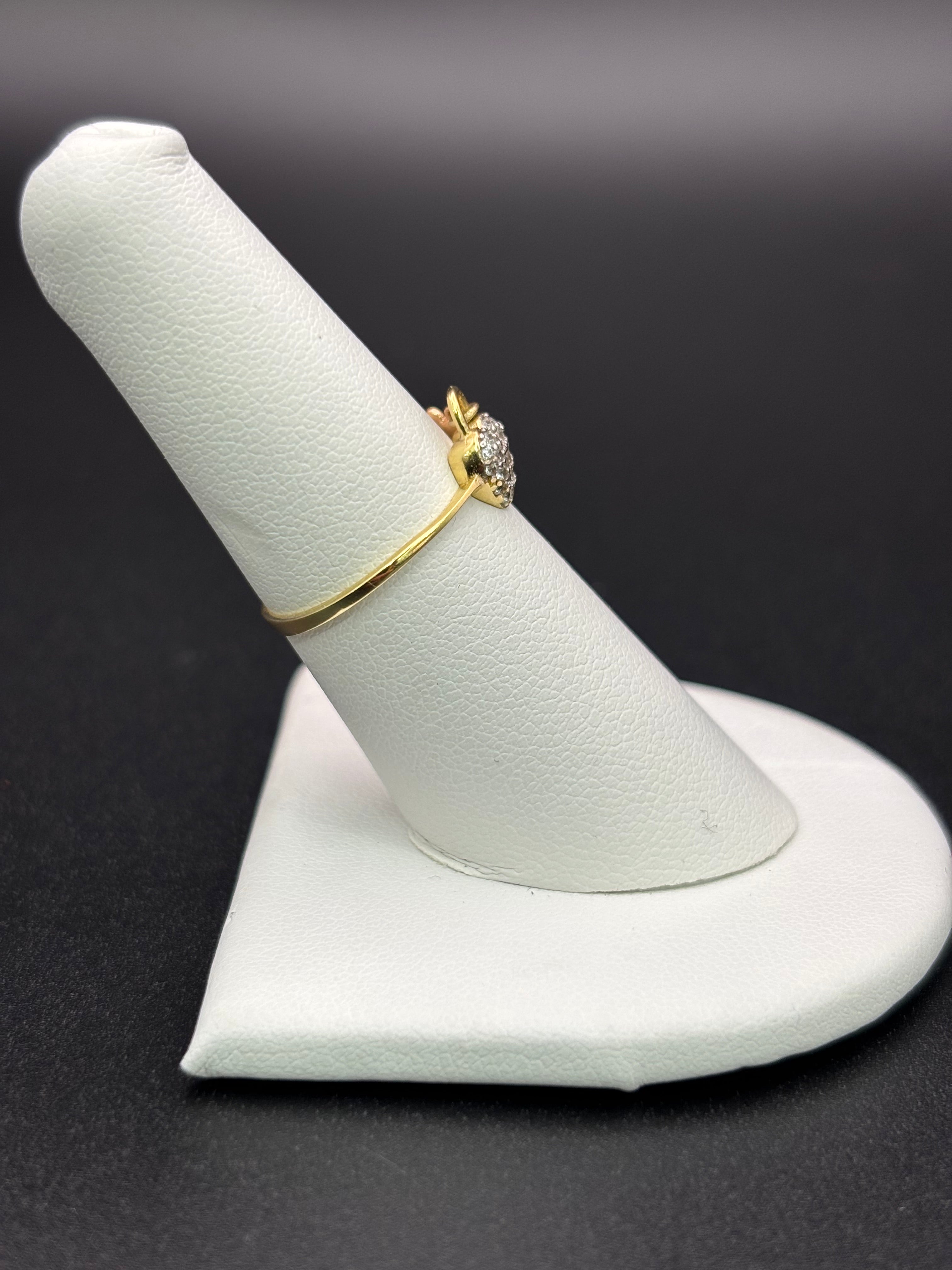 14k Solid Gold Ring Heart Lock with Key