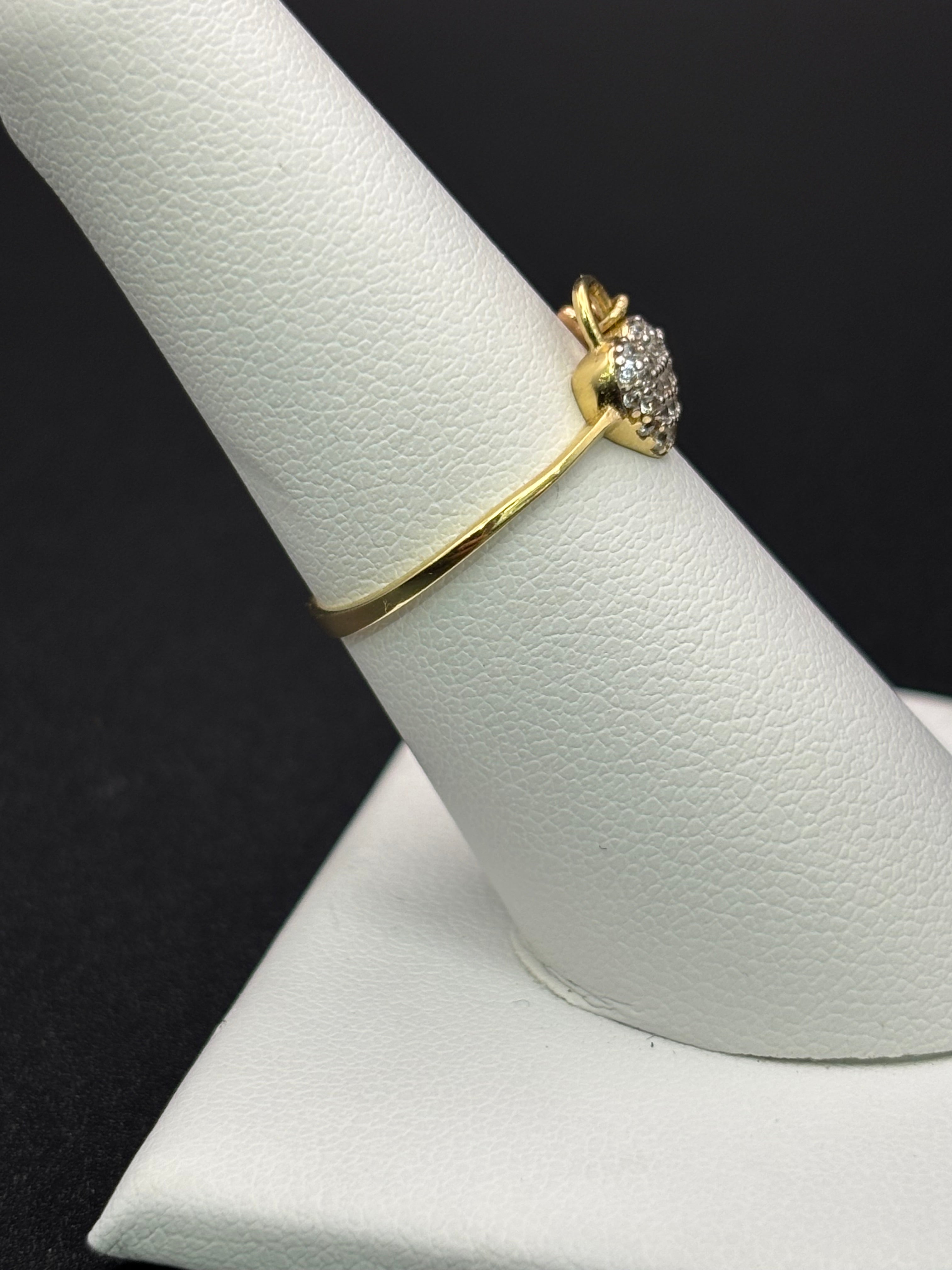 14k Solid Gold Ring Heart Lock with Key