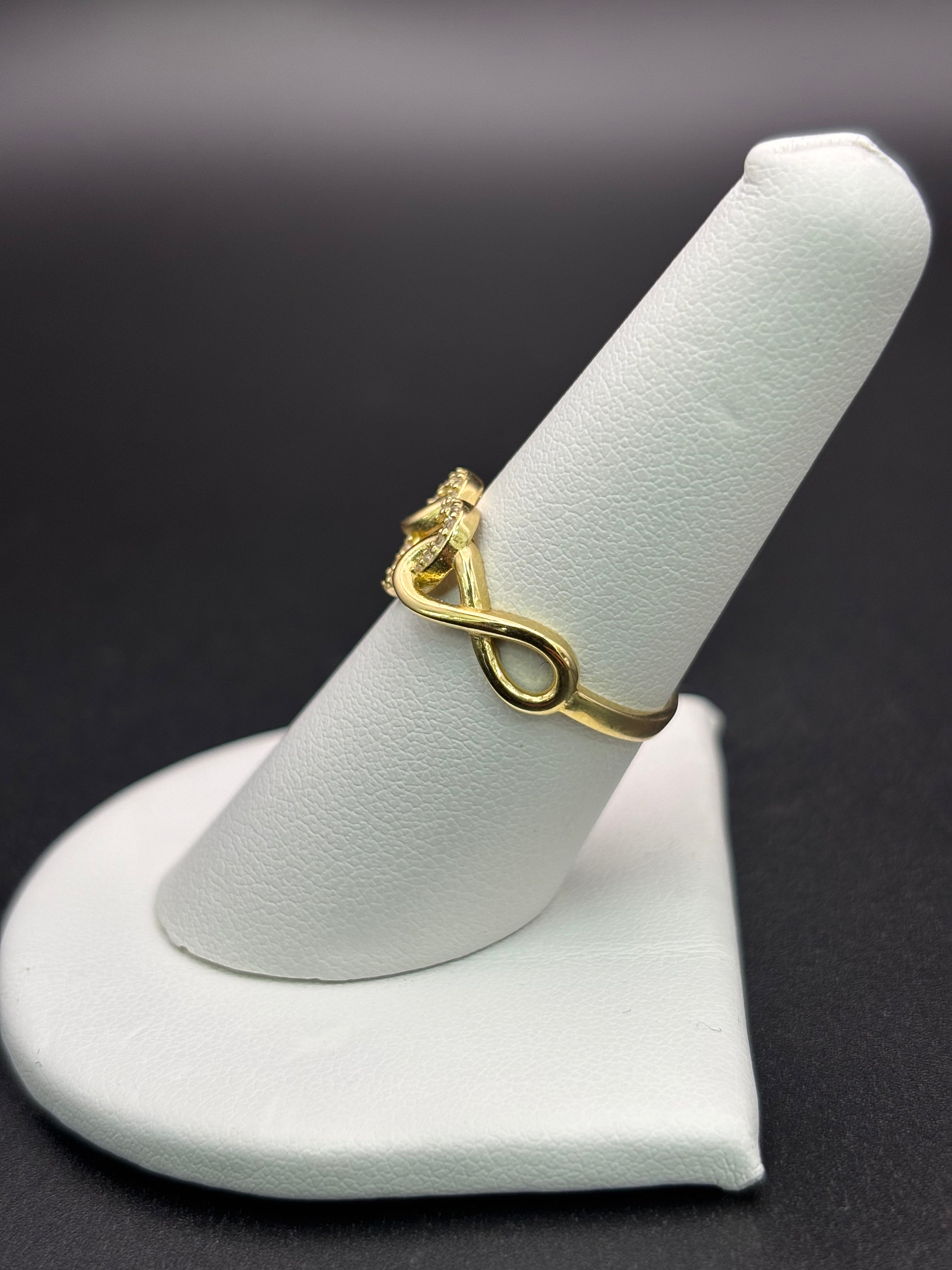 14k Solid Gold Ring Heart Infinity