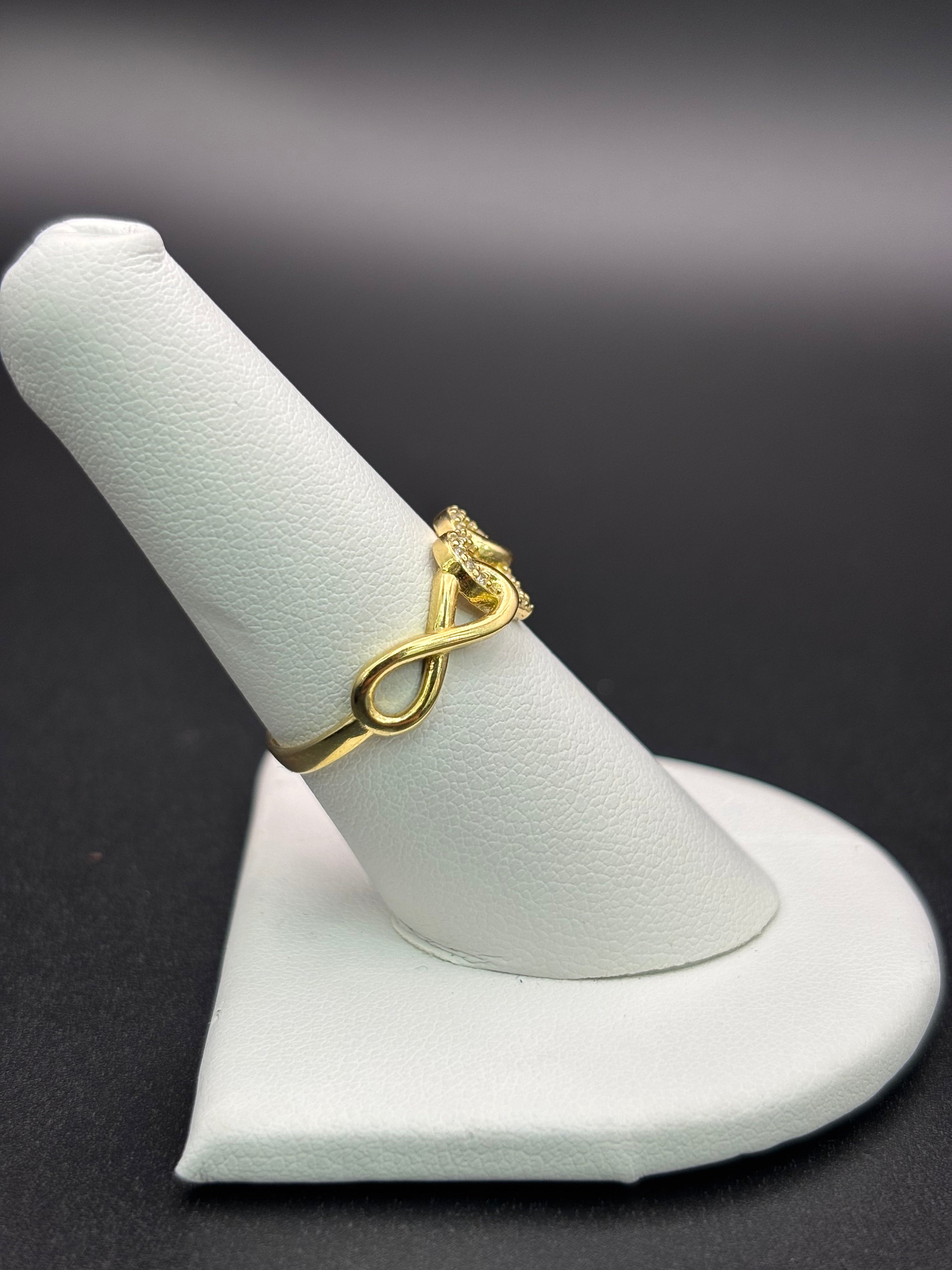14k Solid Gold Ring Heart Infinity