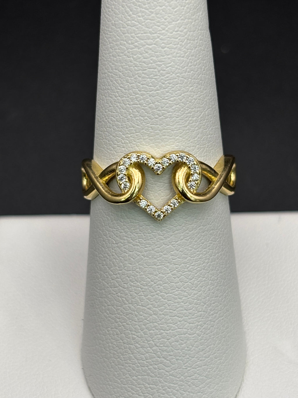 14k Solid Gold Ring Heart Infinity