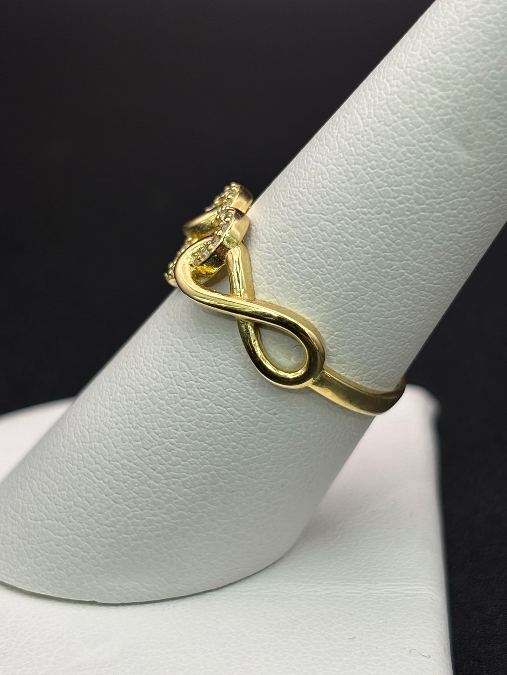 14k Solid Gold Ring Heart Infinity