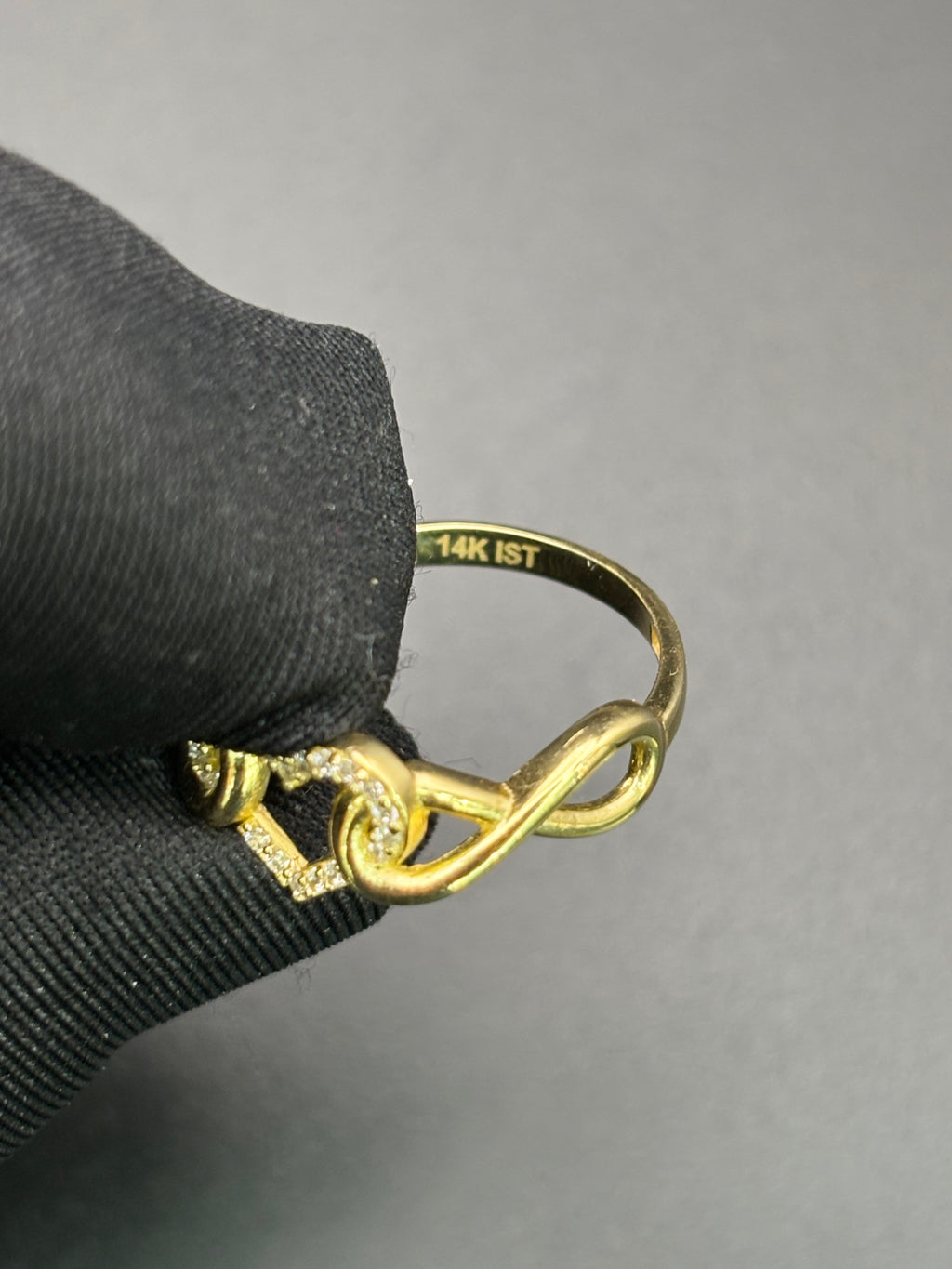 14k Solid Gold Ring Heart Infinity