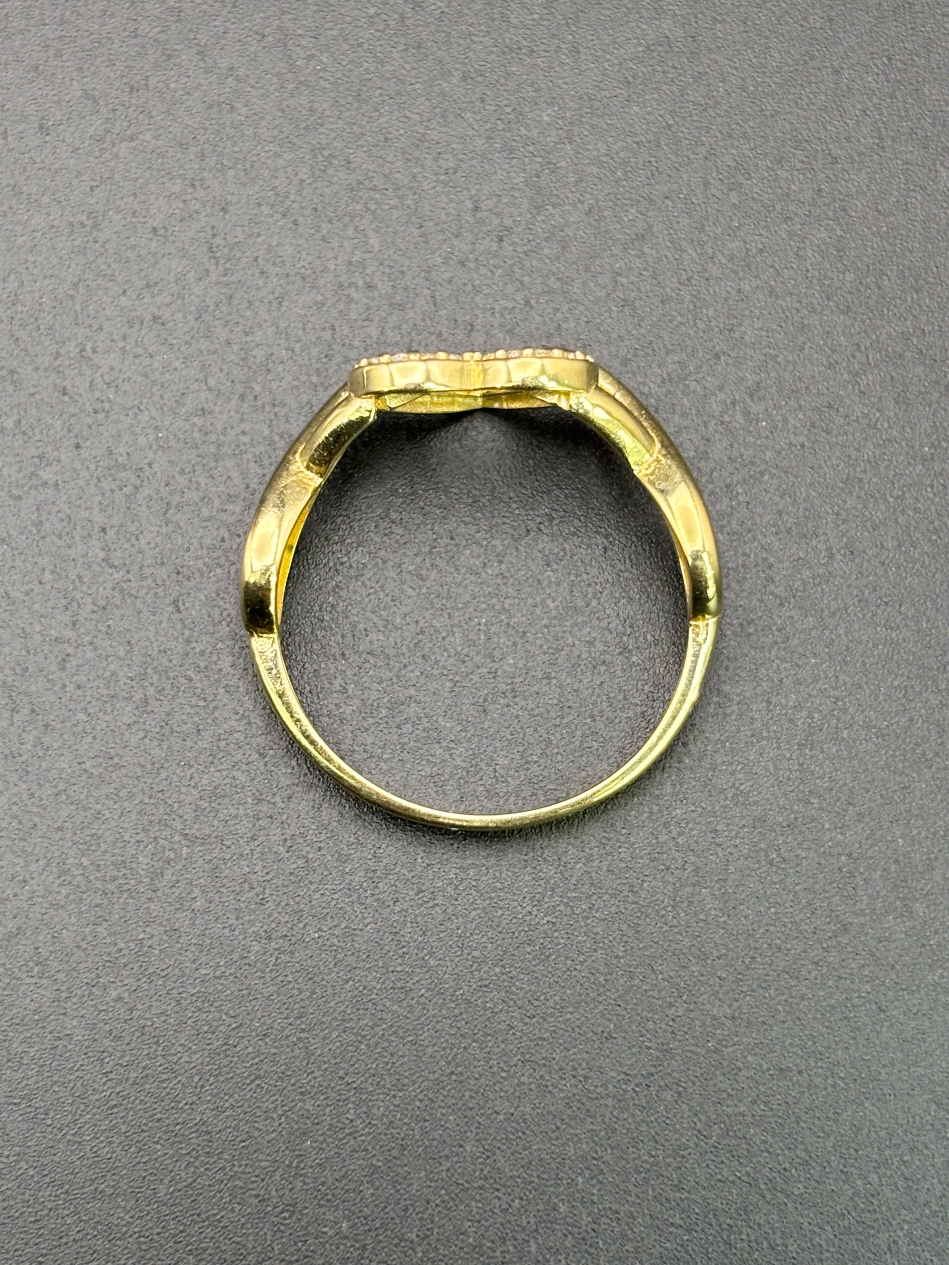 14k Solid Gold Ring Heart Infinity