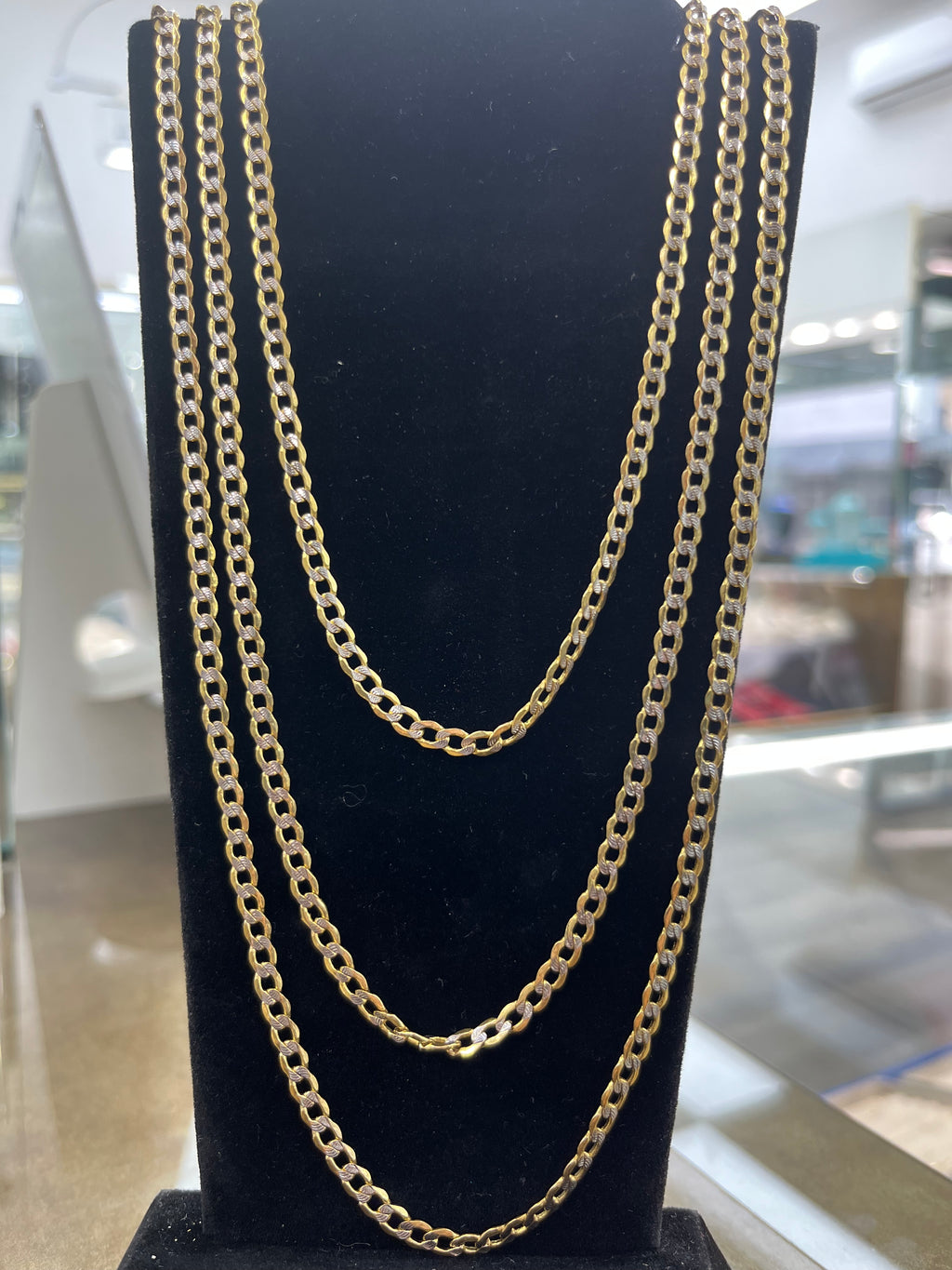14k Gold 4MM Diamond Cut Curb Link #6