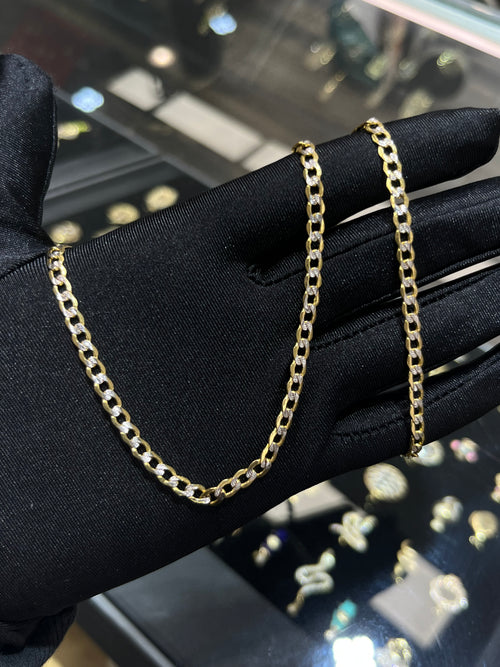 14k Gold 4MM Diamond Cut Curb Link #6