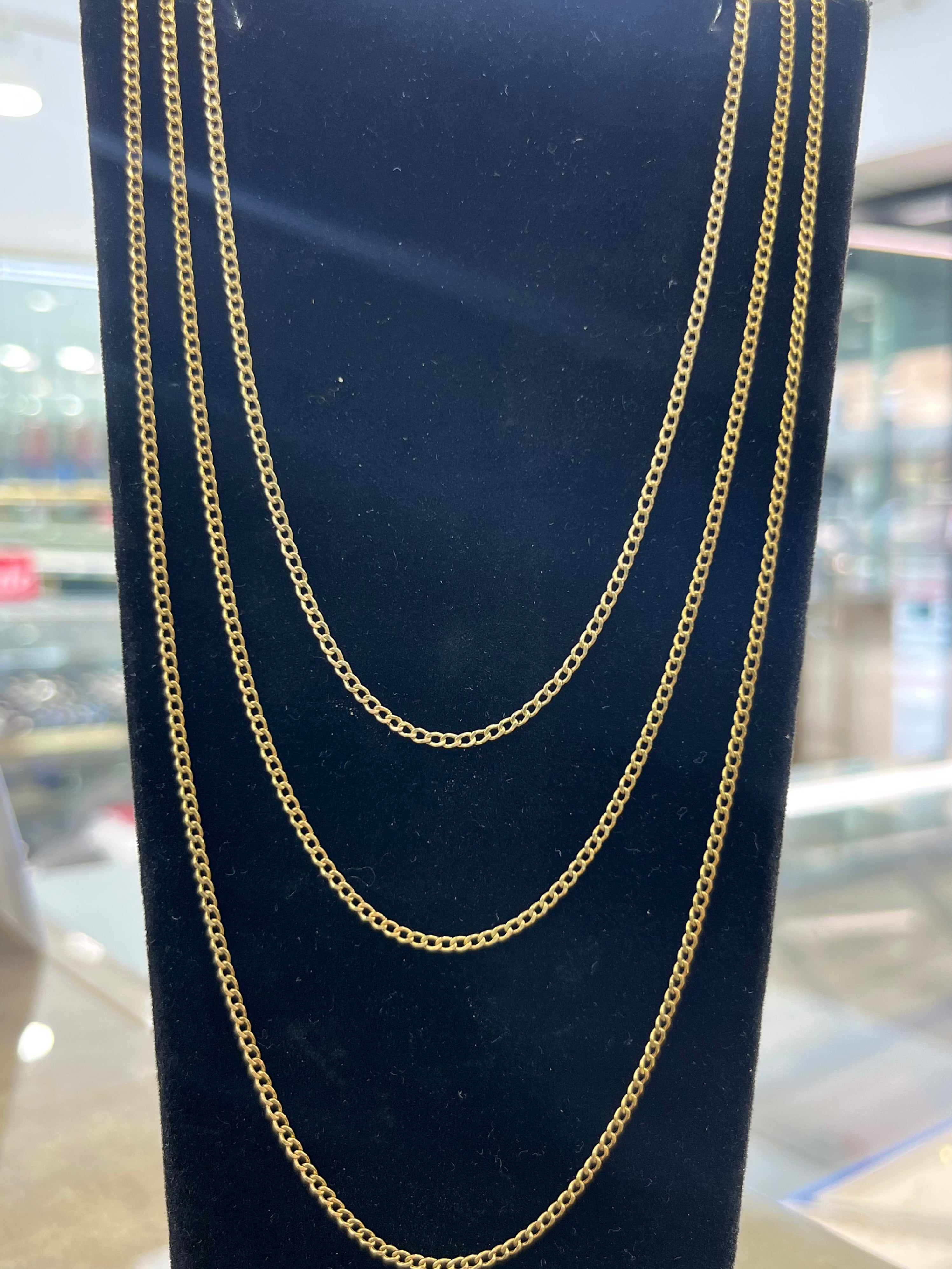 14k Gold 1.9MM Curb Link Chain