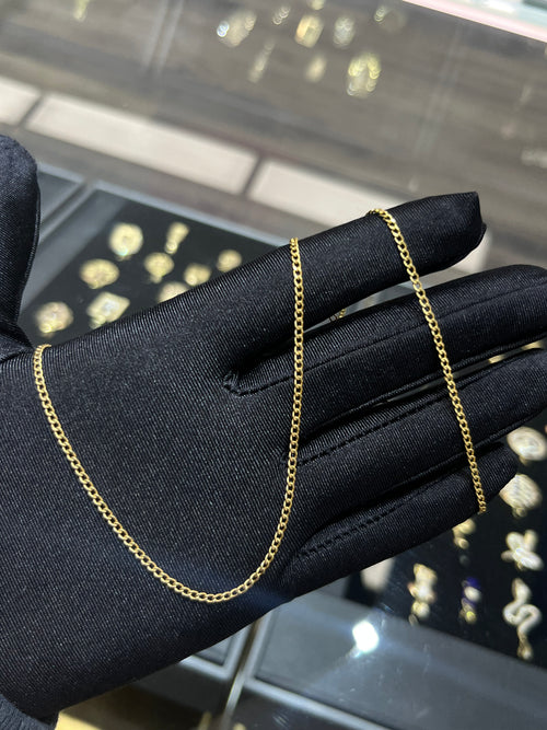 14k Gold 1.9MM Curb Link Chain