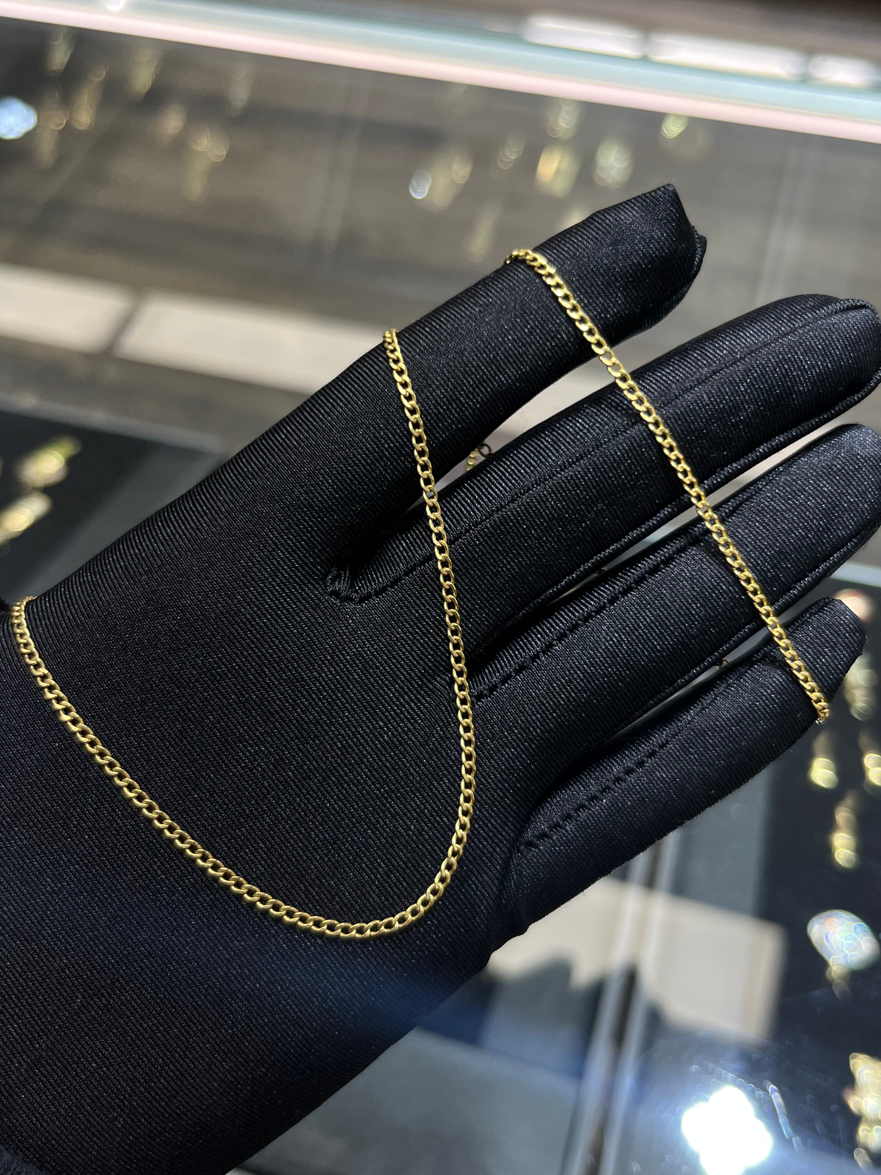 14k Gold 1.9MM Curb Link Chain